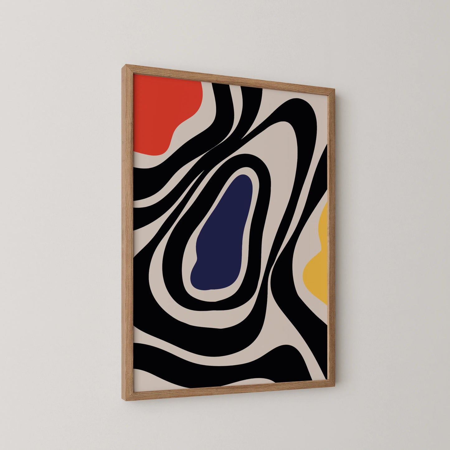 Abstract Strokes I, Black & White, Mid Century Modern