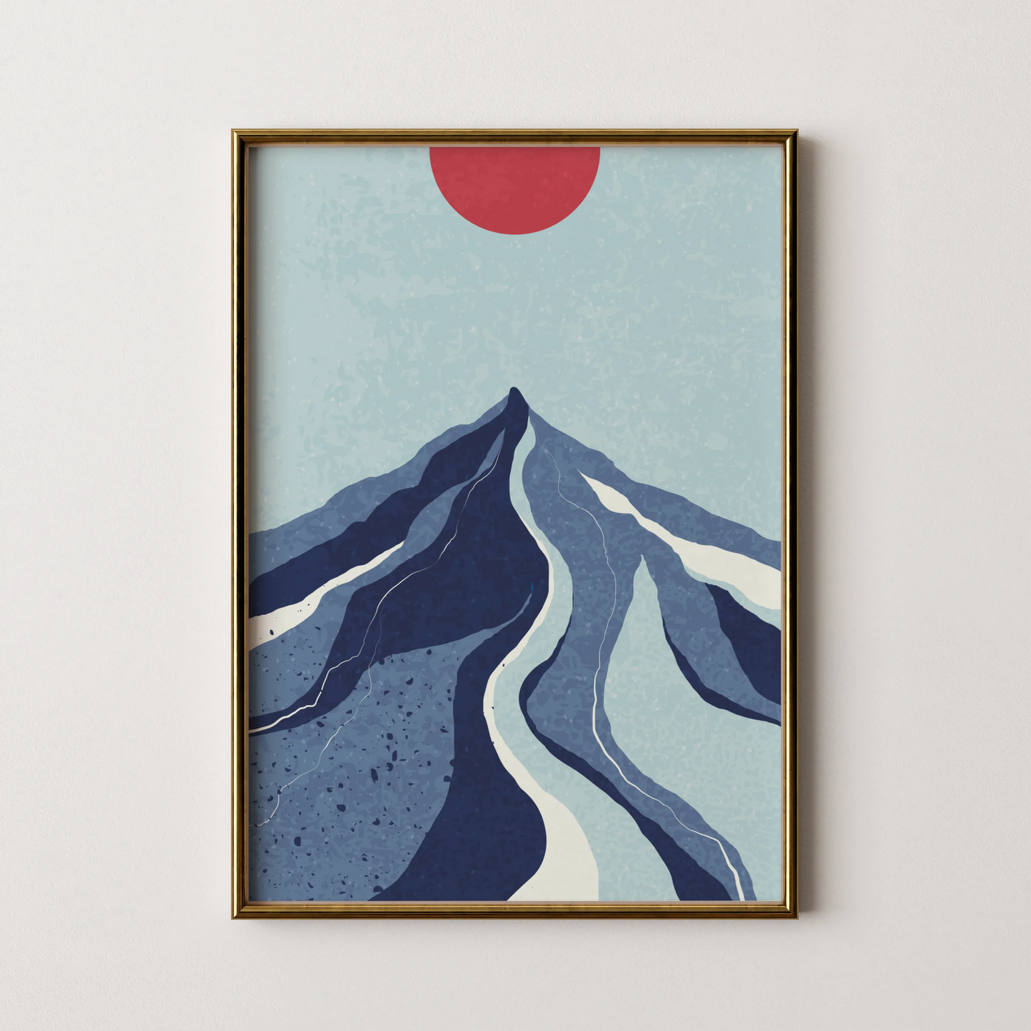 Abstract Sun on Hill, Mid Century Modern, Wall Painting
