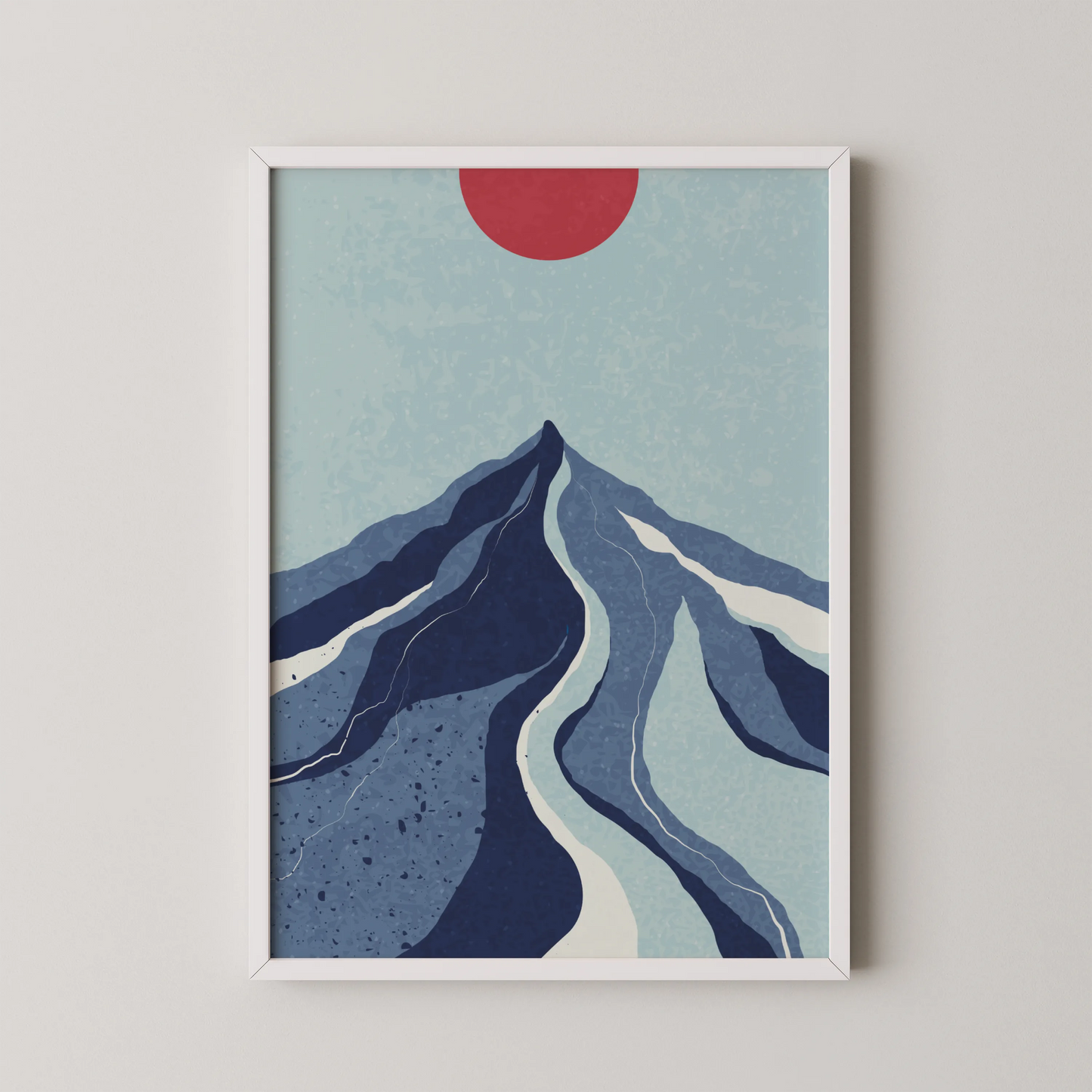 Abstract Sun on Hill, Mid Century Modern, Wall Painting