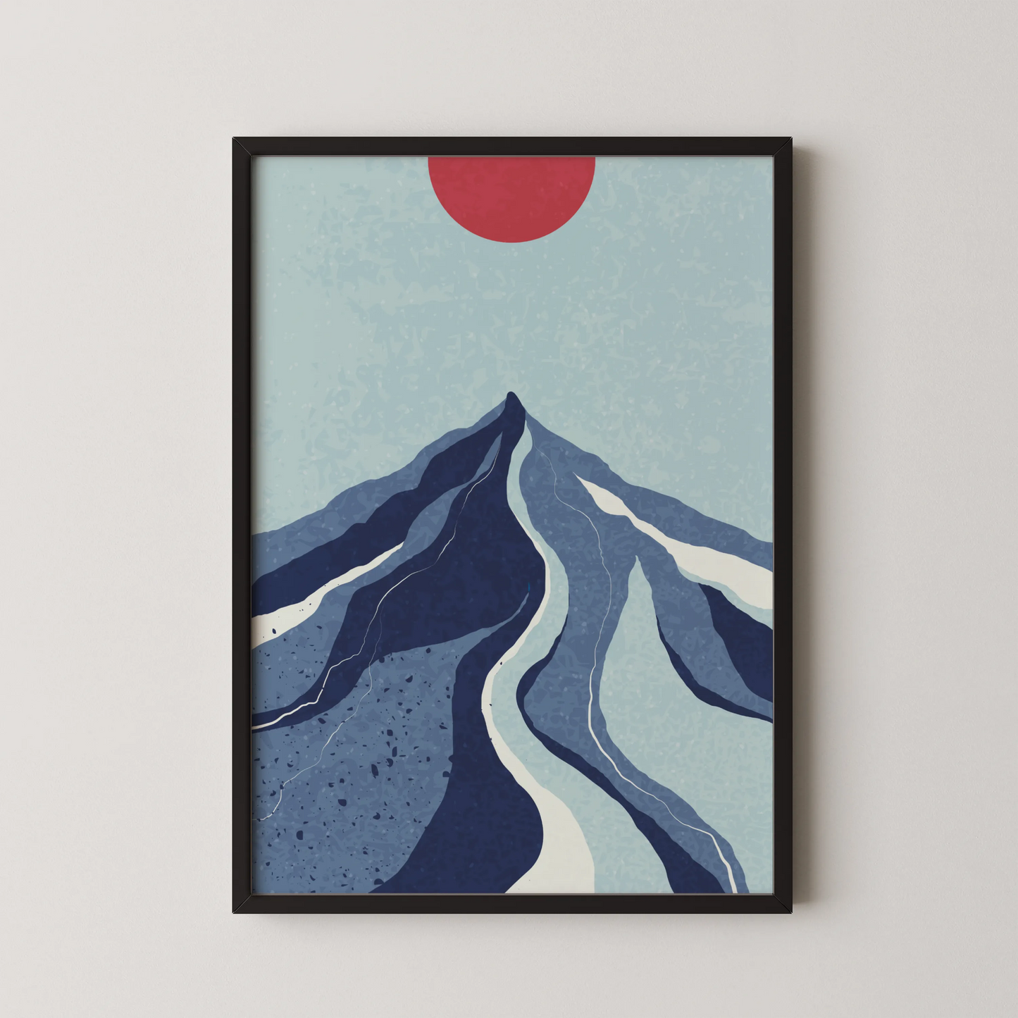 Abstract Sun on Hill, Mid Century Modern, Wall Painting