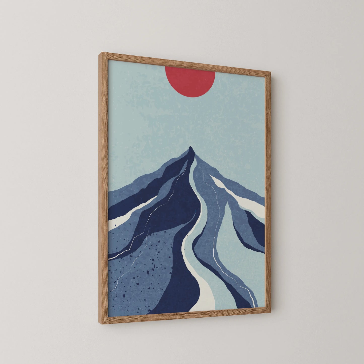 Abstract Sun on Hill, Mid Century Modern, Wall Painting