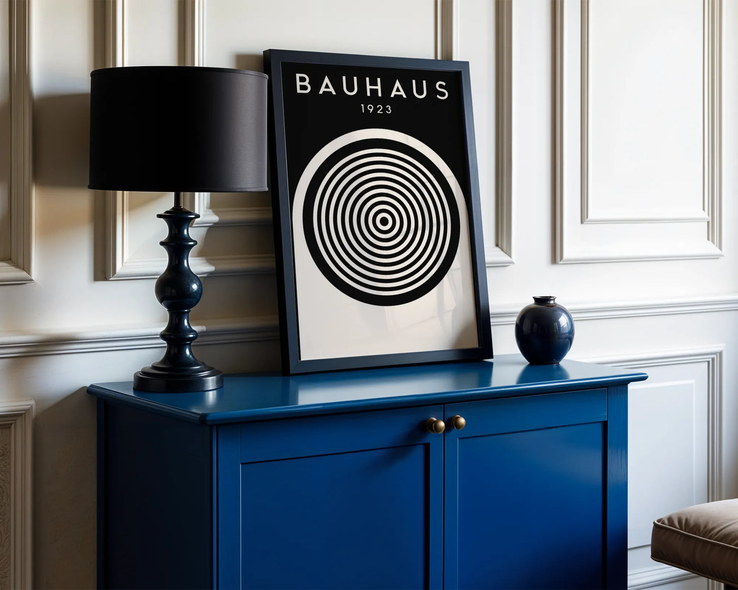 Bauhaus Circle Print, Geometric Shapes, Modern Architect, Clean Design Wall Art