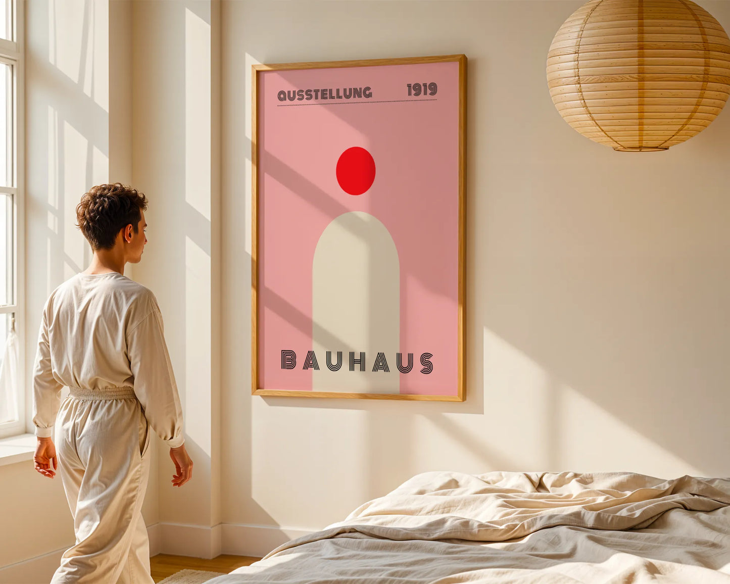 Bauhaus, Geometric, Modern Beige, Modern Architect, Clean Wall Art