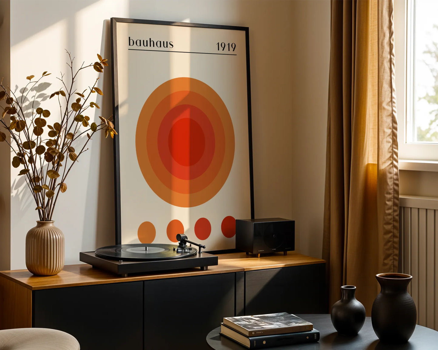 Bauhaus, Geometric Shape, Rust Orange, Modern Architect, Clean Wall Art