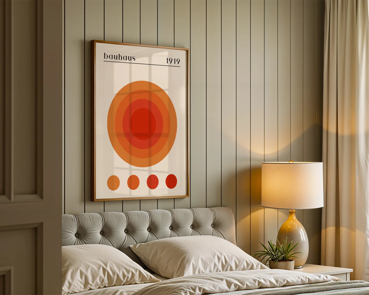 Bauhaus, Geometric Shape, Rust Orange, Modern Architect, Clean Wall Art