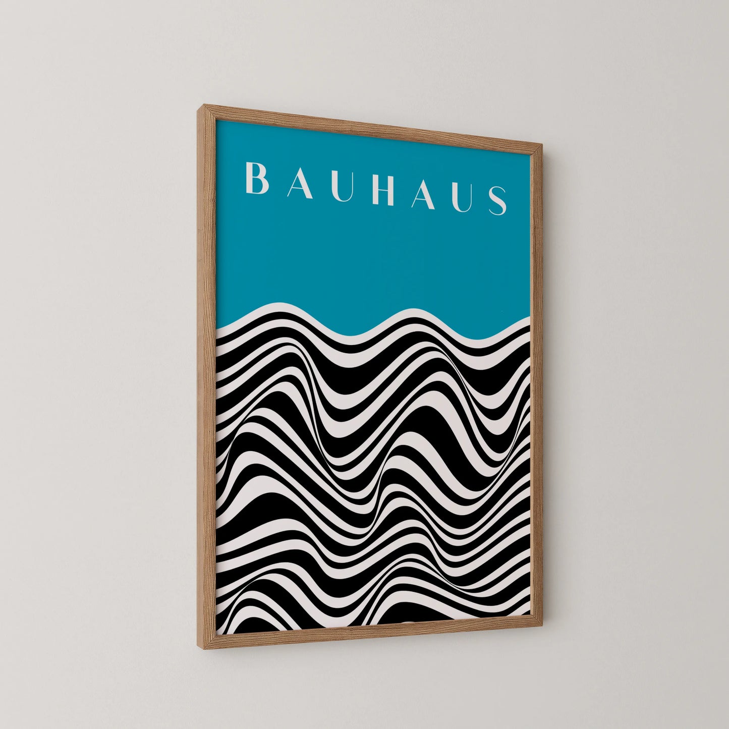 Bauhaus Line Print I, Cyan Blue, Modern Architect, Clean Design Wall Art