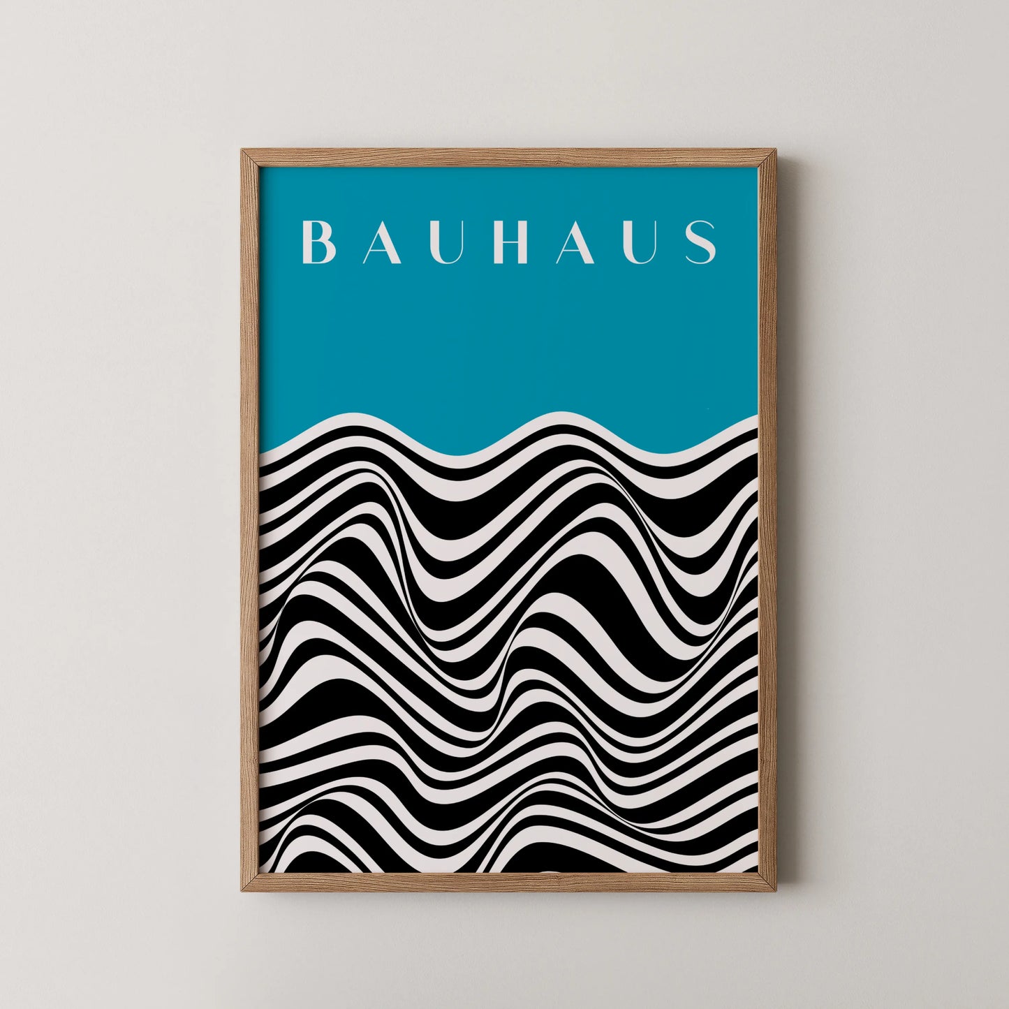 Bauhaus Line Print I, Cyan Blue, Modern Architect, Clean Design Wall Art