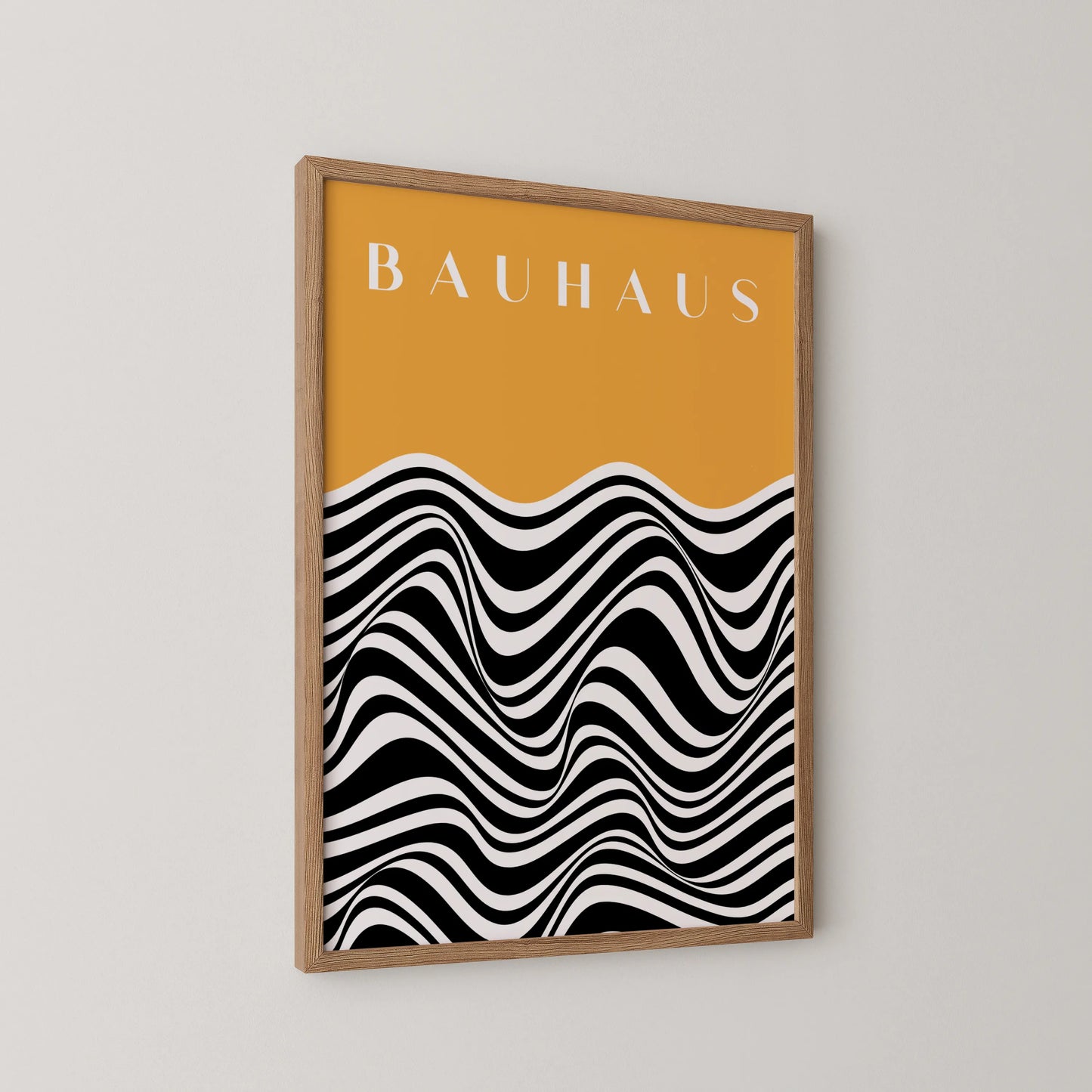 Bauhaus Line Print I, Yellow Ochre, Modern Architect, Clean Design Wall Art