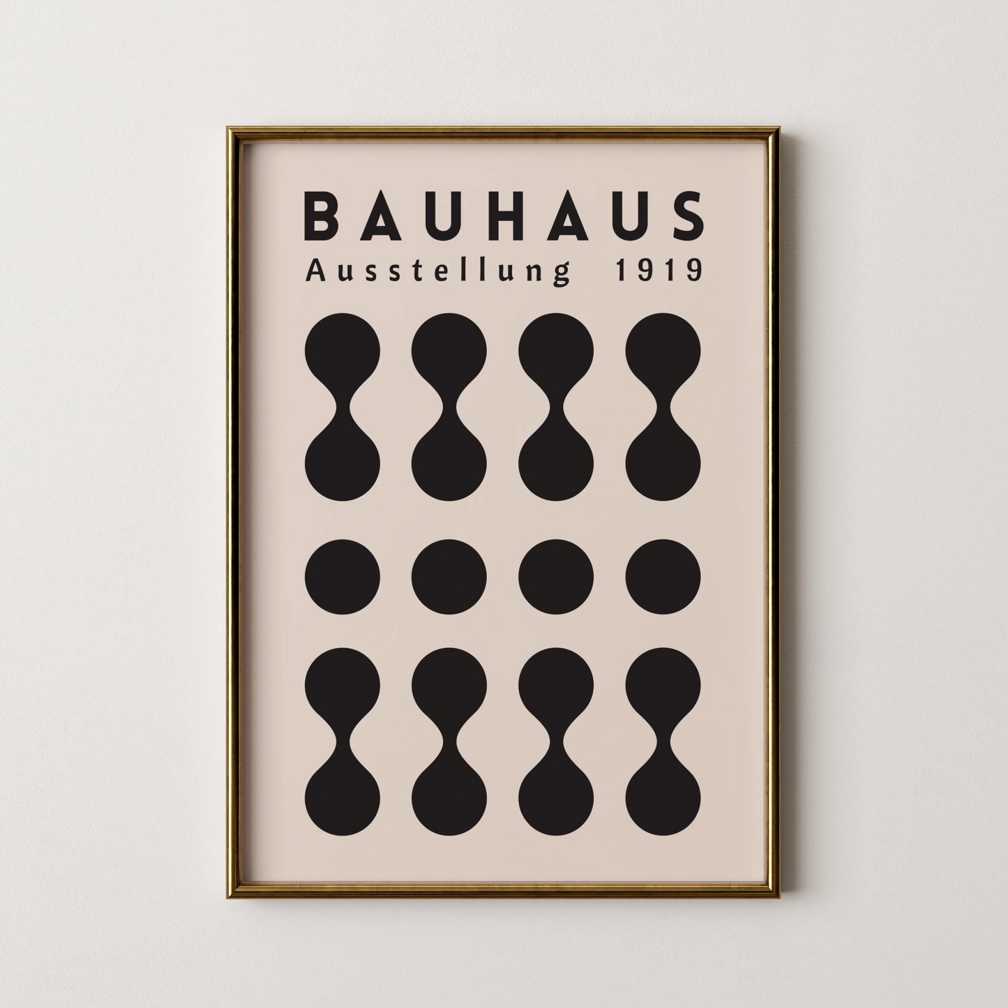 Bauhaus Print, Geometric Shapes, Black & White, Clean Wall Art