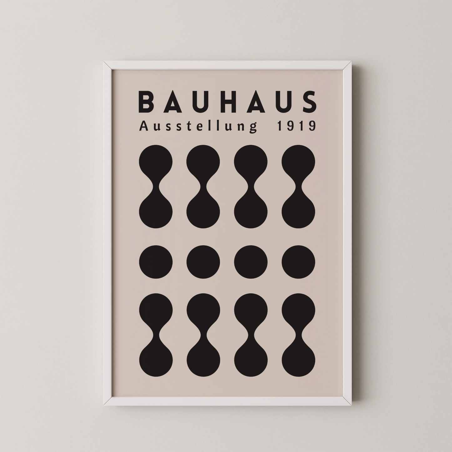 Bauhaus Print, Geometric Shapes, Black & White, Clean Wall Art