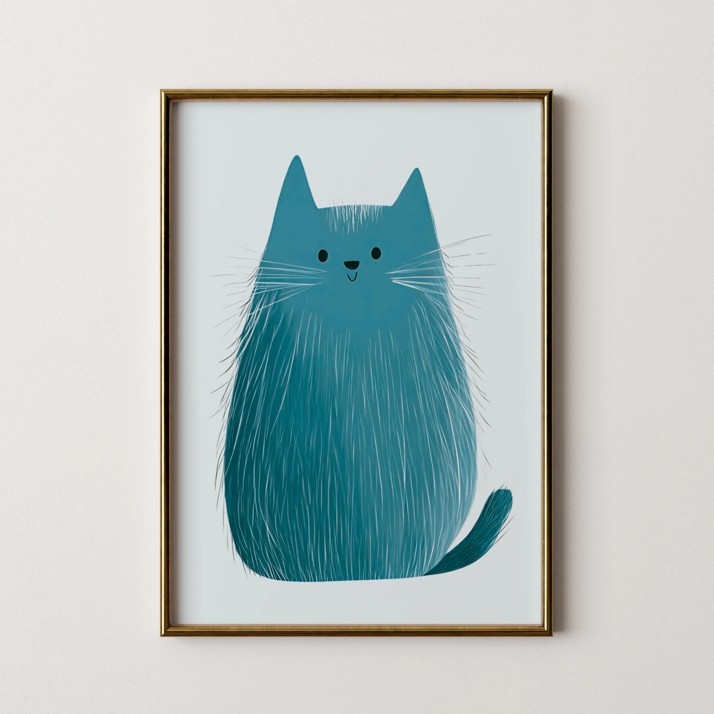 Blue cat - Nursery Prints