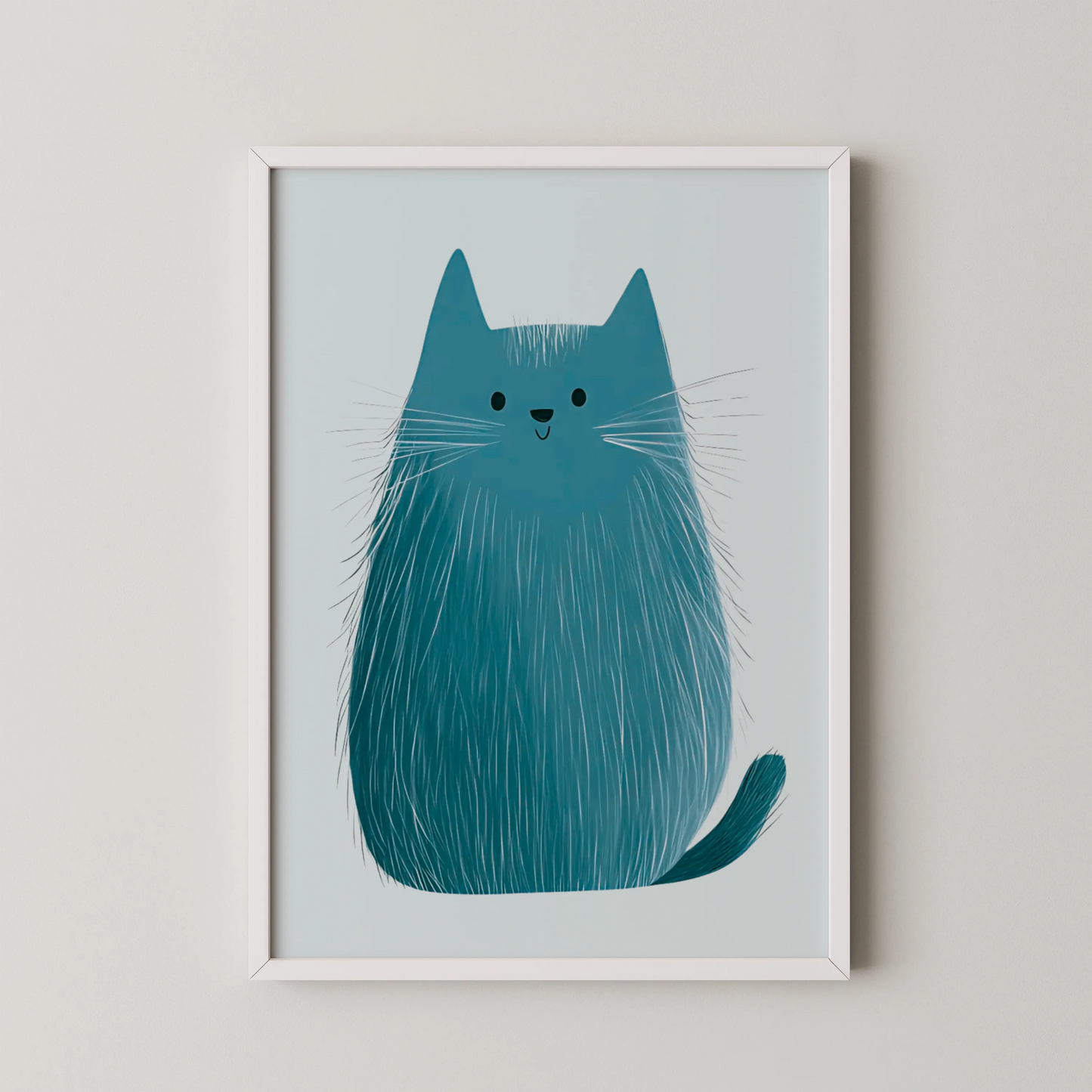 Blue cat - Nursery Prints