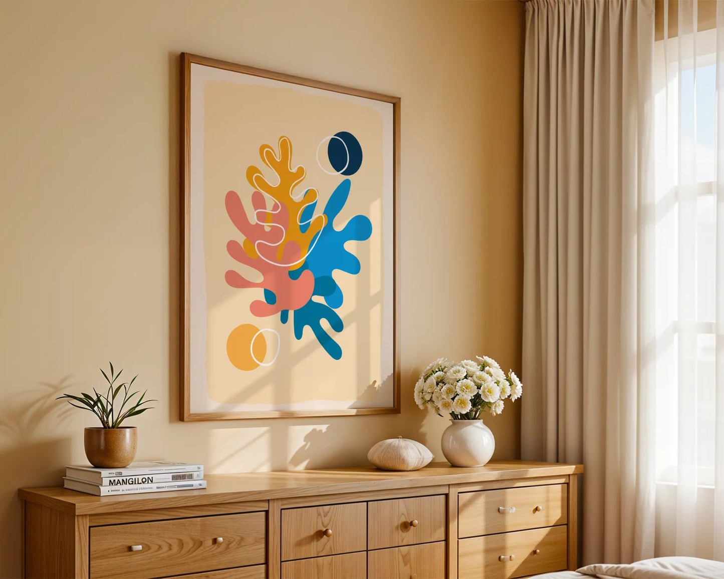 Boheme Flower II, Mid Century Modern, Wall Painting