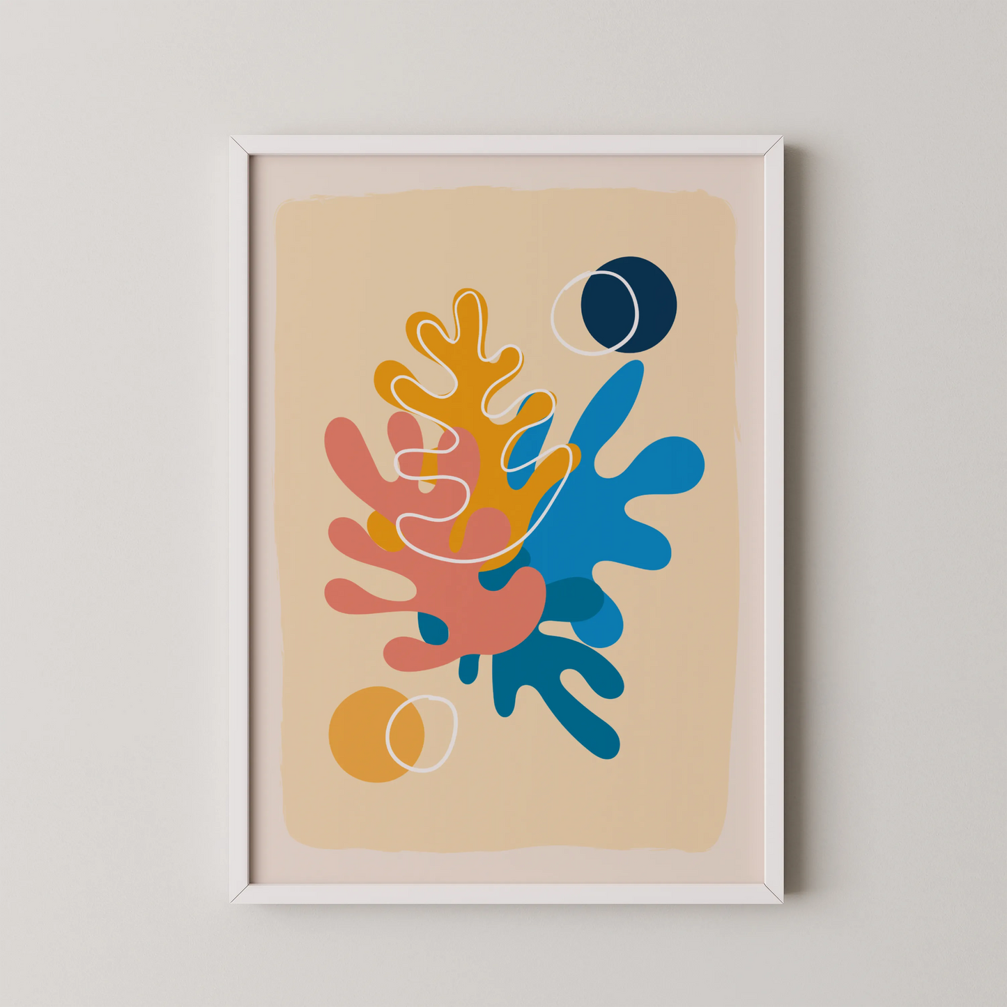 Boheme Flower II, Mid Century Modern, Wall Painting