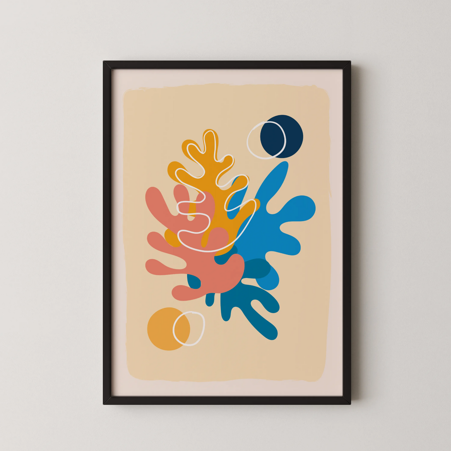 Boheme Flower II, Mid Century Modern, Wall Painting