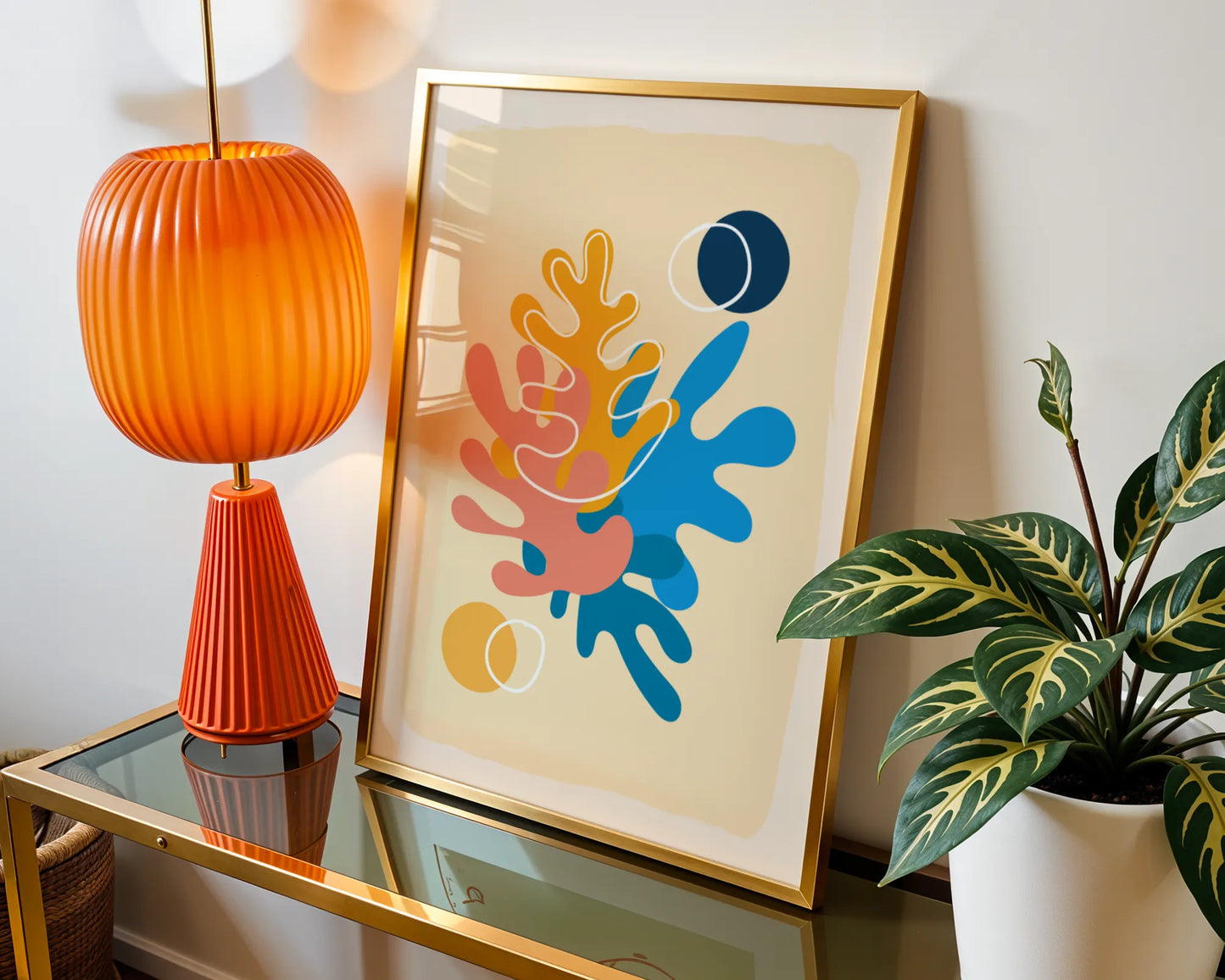 Boheme Flower II, Mid Century Modern, Wall Painting
