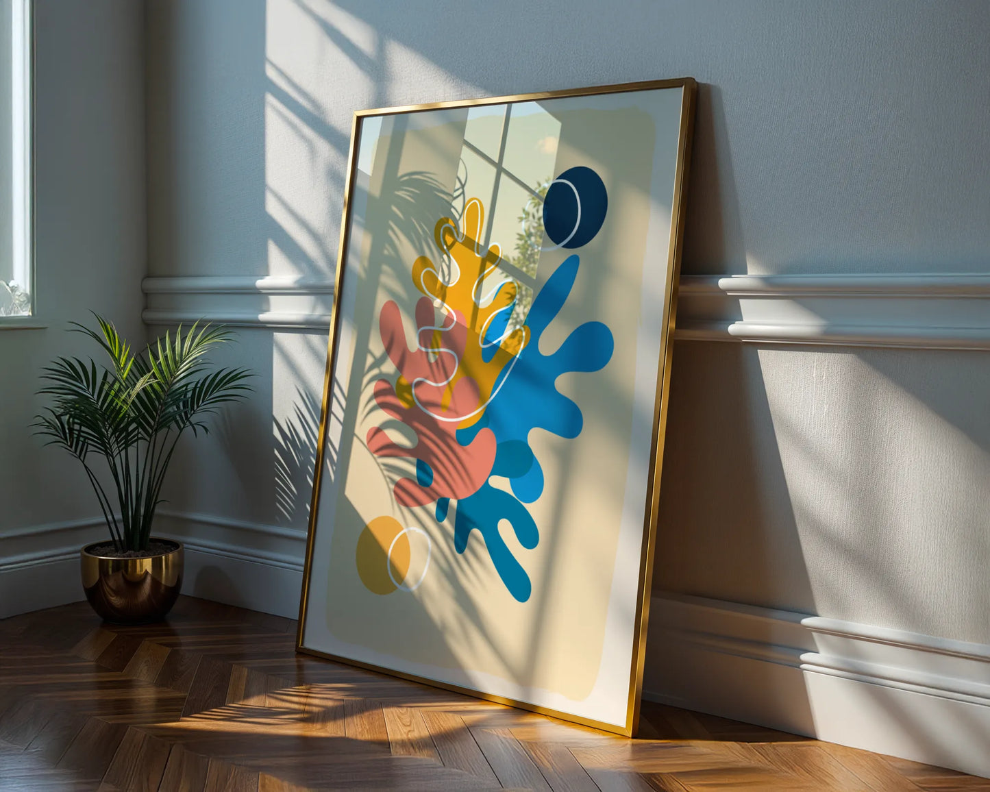 Boheme Flower II, Mid Century Modern, Wall Painting