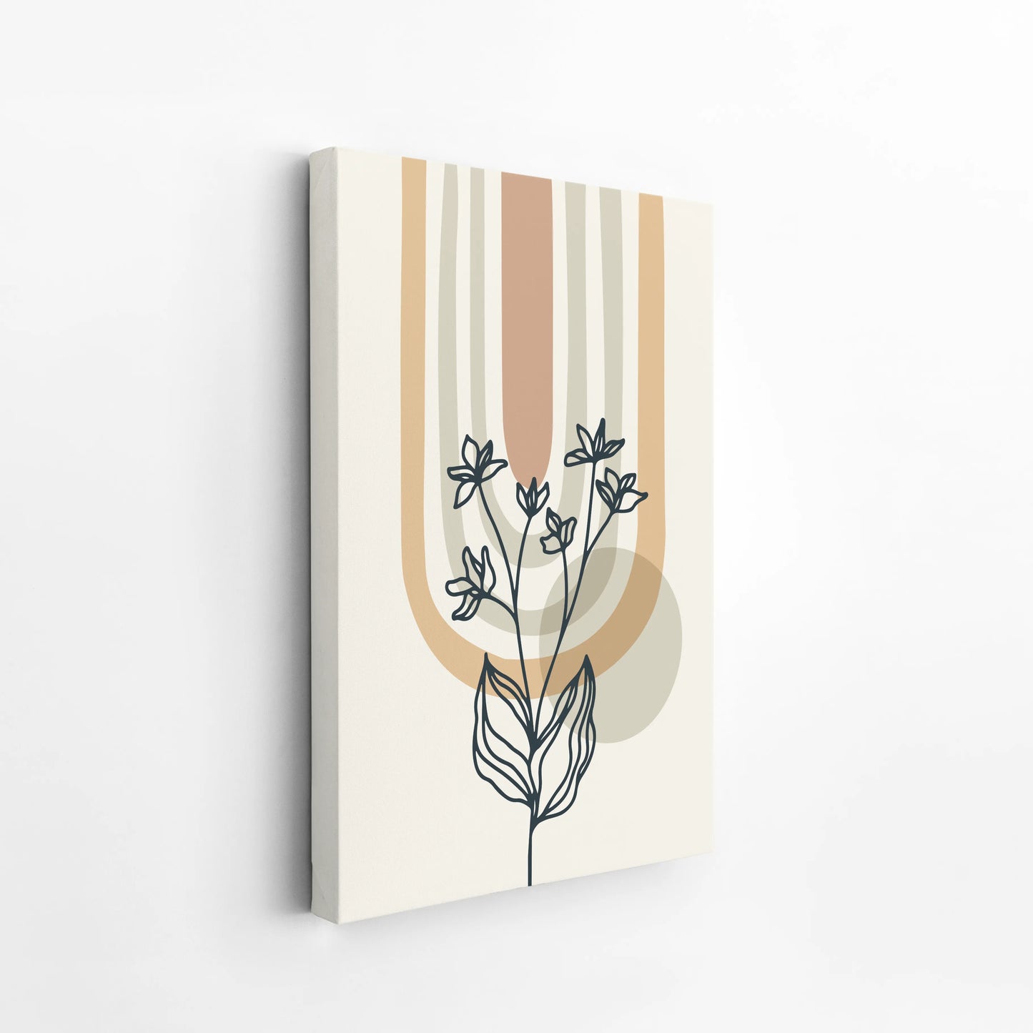 Boheme Leaves III, Mid Century, Modern Wall Painting