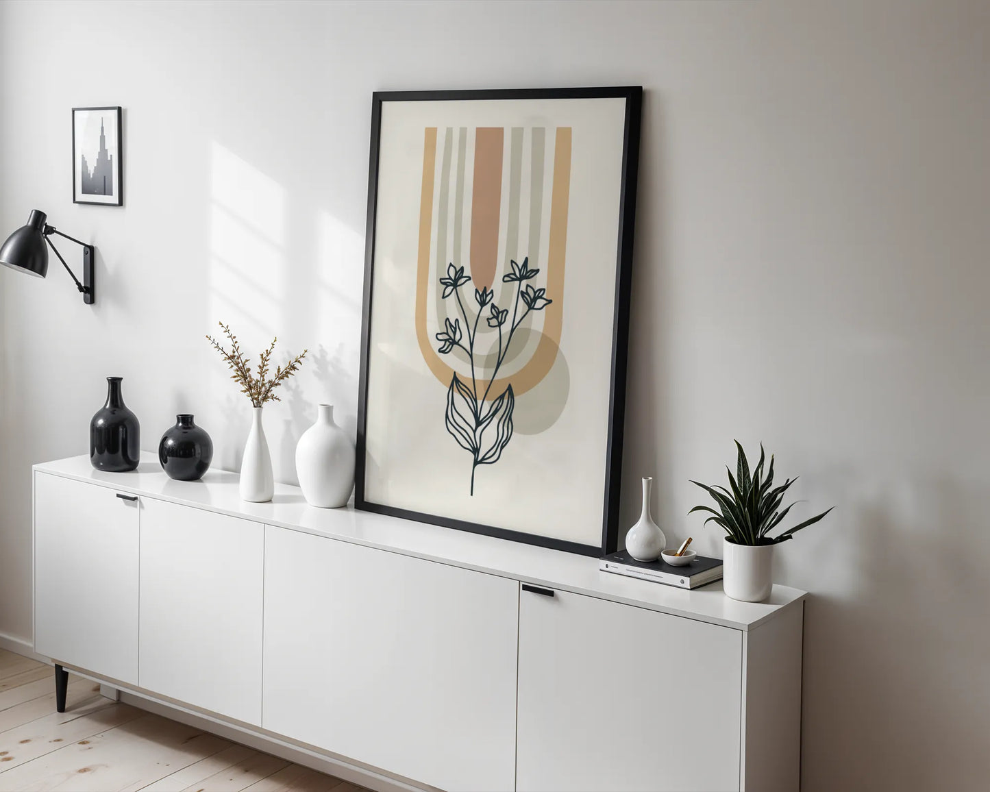 Boheme Leaves III, Mid Century, Modern Wall Painting