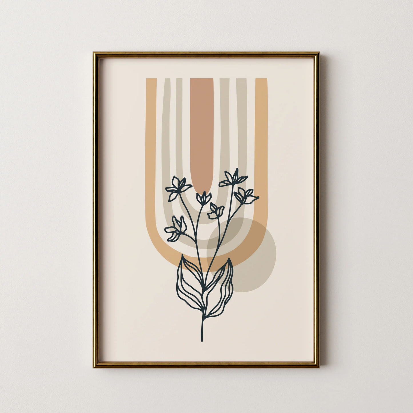 Boheme Leaves III, Mid Century, Modern Wall Painting