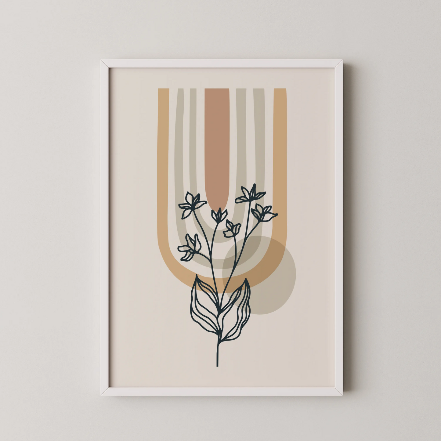 Boheme Leaves III, Mid Century, Modern Wall Painting