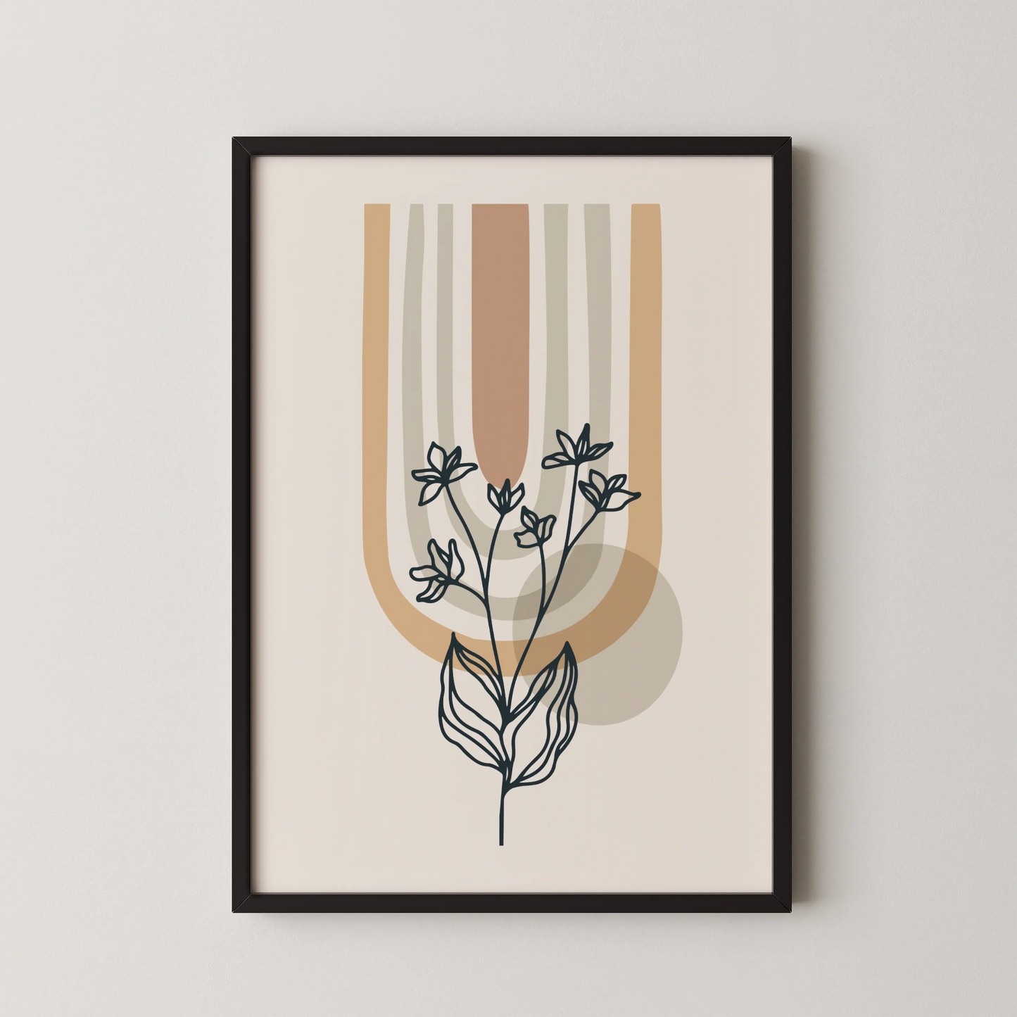 Boheme Leaves III, Mid Century, Modern Wall Painting