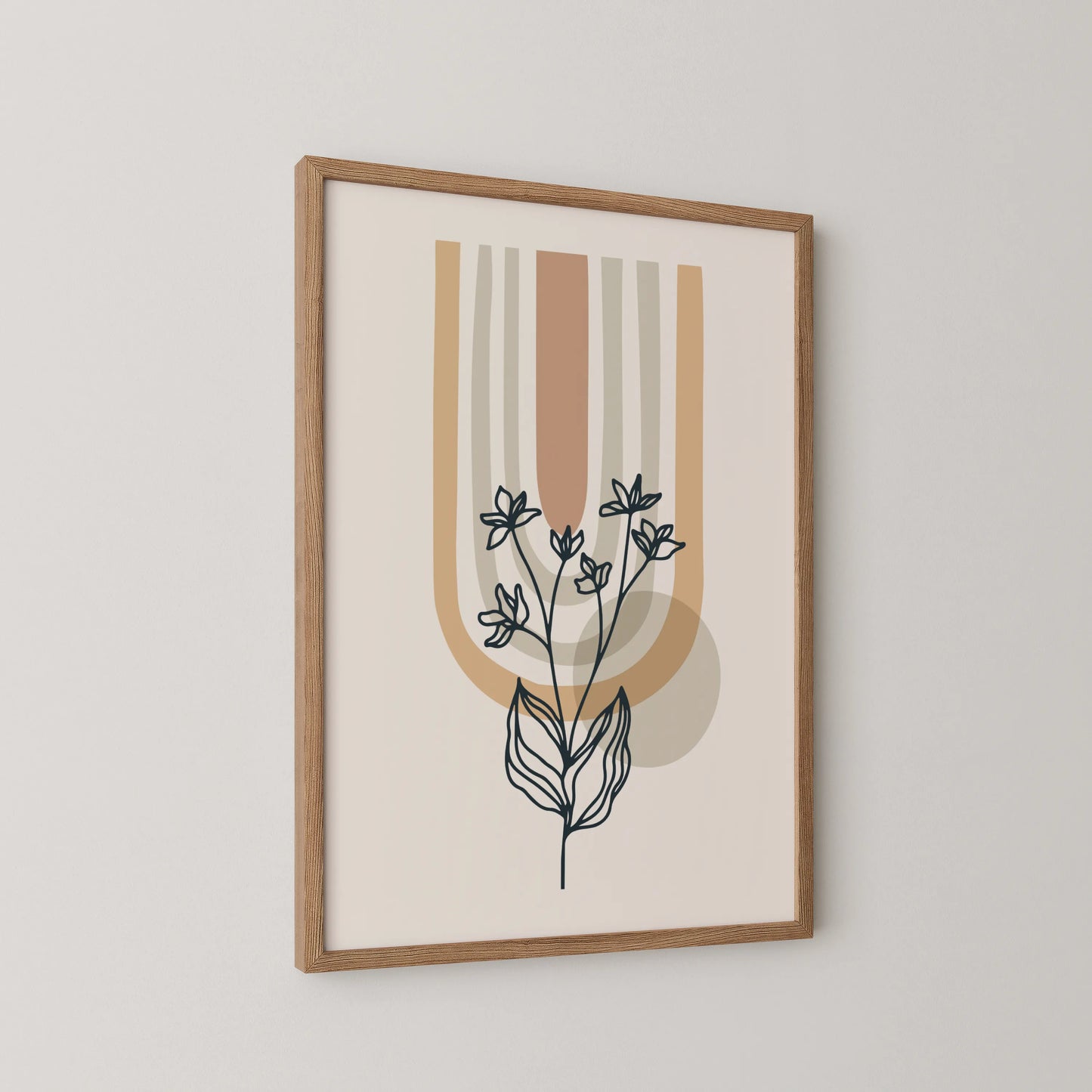Boheme Leaves III, Mid Century, Modern Wall Painting