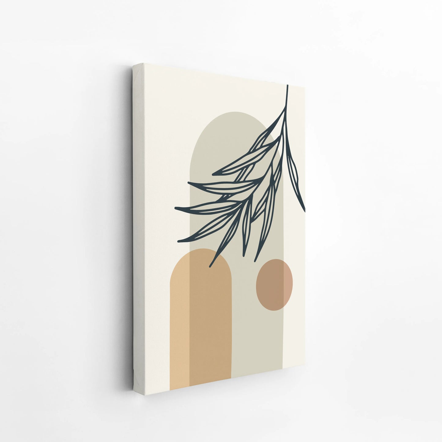 Boheme Leaves II, Mid Century, Modern Wall Painting