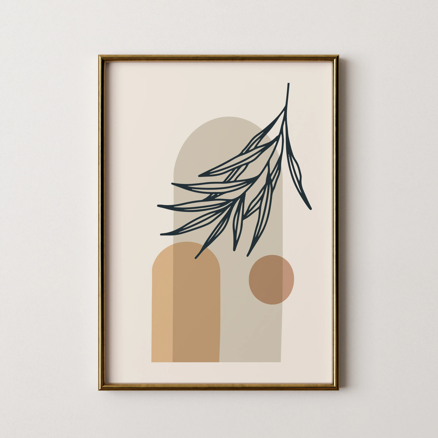 Boheme Leaves II, Mid Century, Modern Wall Painting