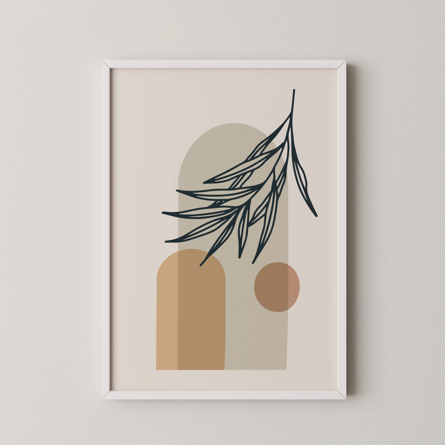 Boheme Leaves II, Mid Century, Modern Wall Painting