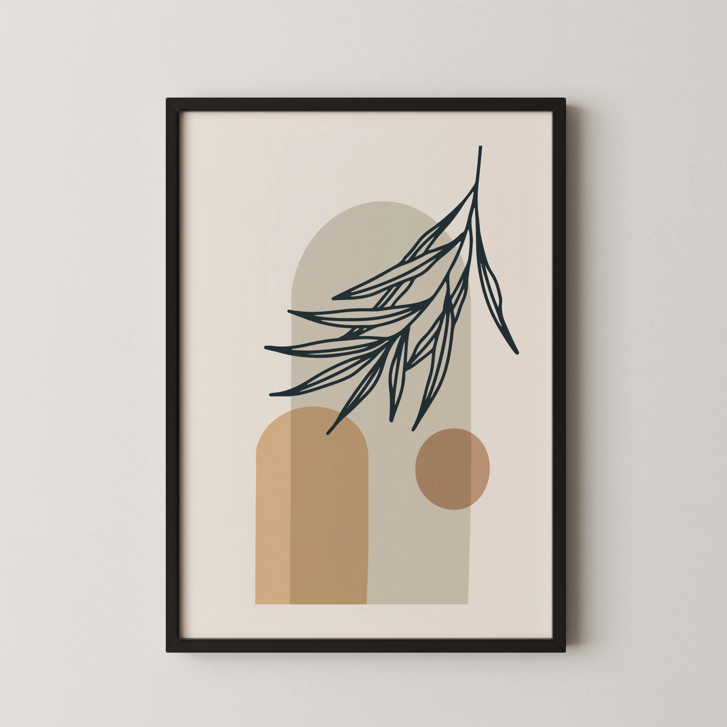 Boheme Leaves II, Mid Century, Modern Wall Painting