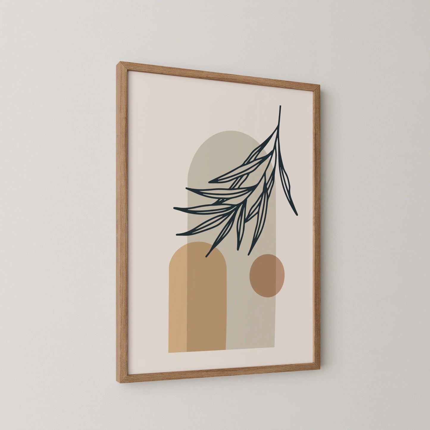 Boheme Leaves II, Mid Century, Modern Wall Painting