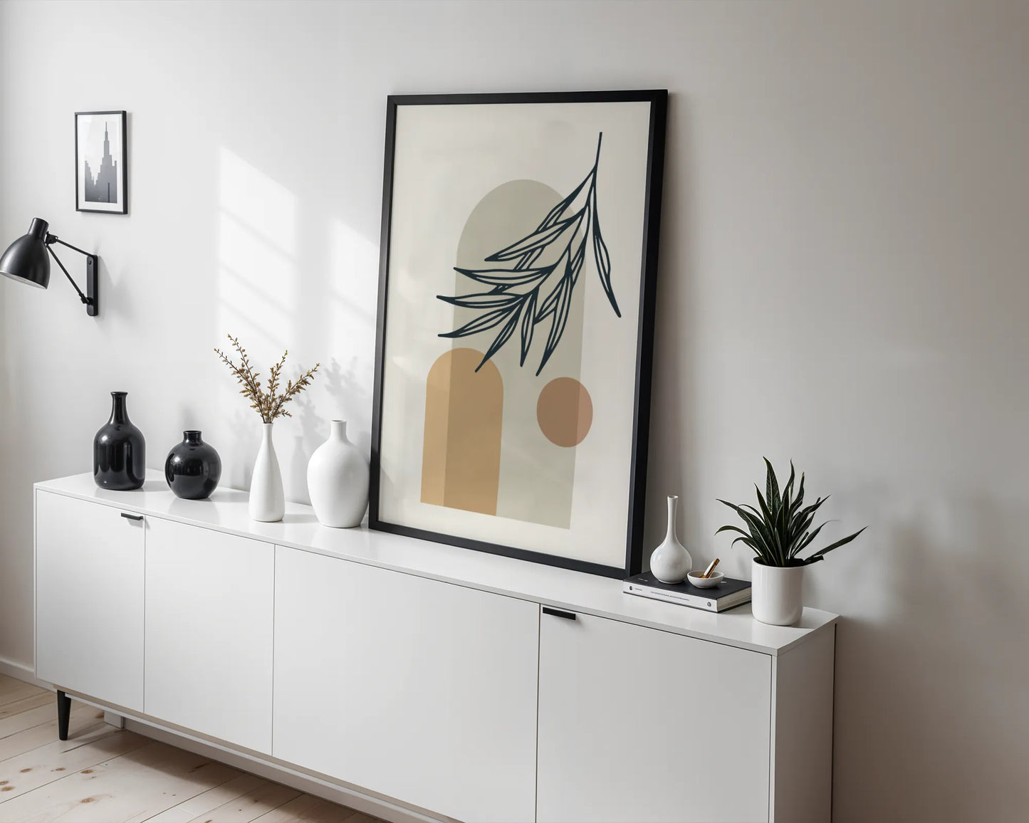 Boheme Leaves II, Mid Century, Modern Wall Painting