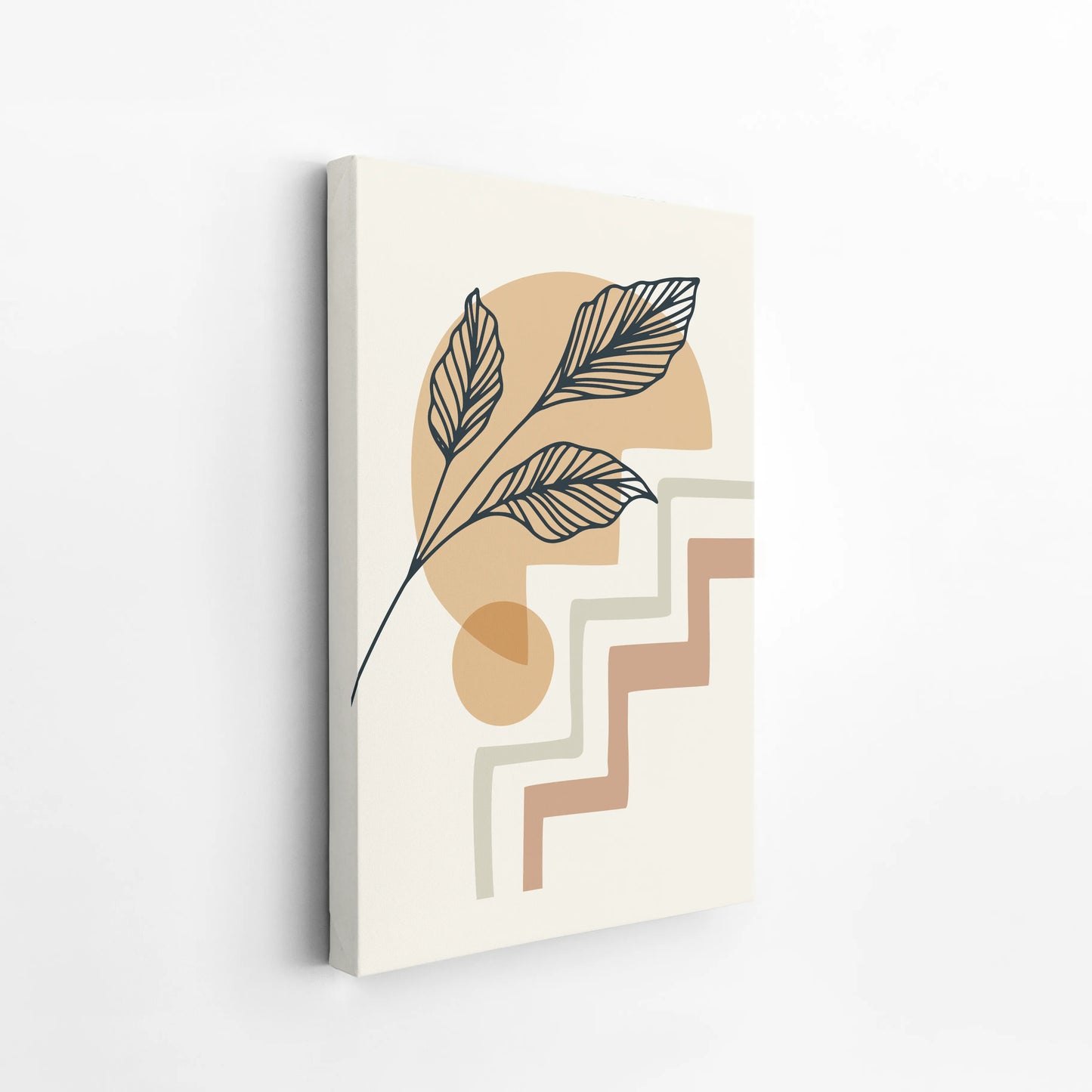 Boheme Leaves IV, Mid Century, Modern Wall Painting