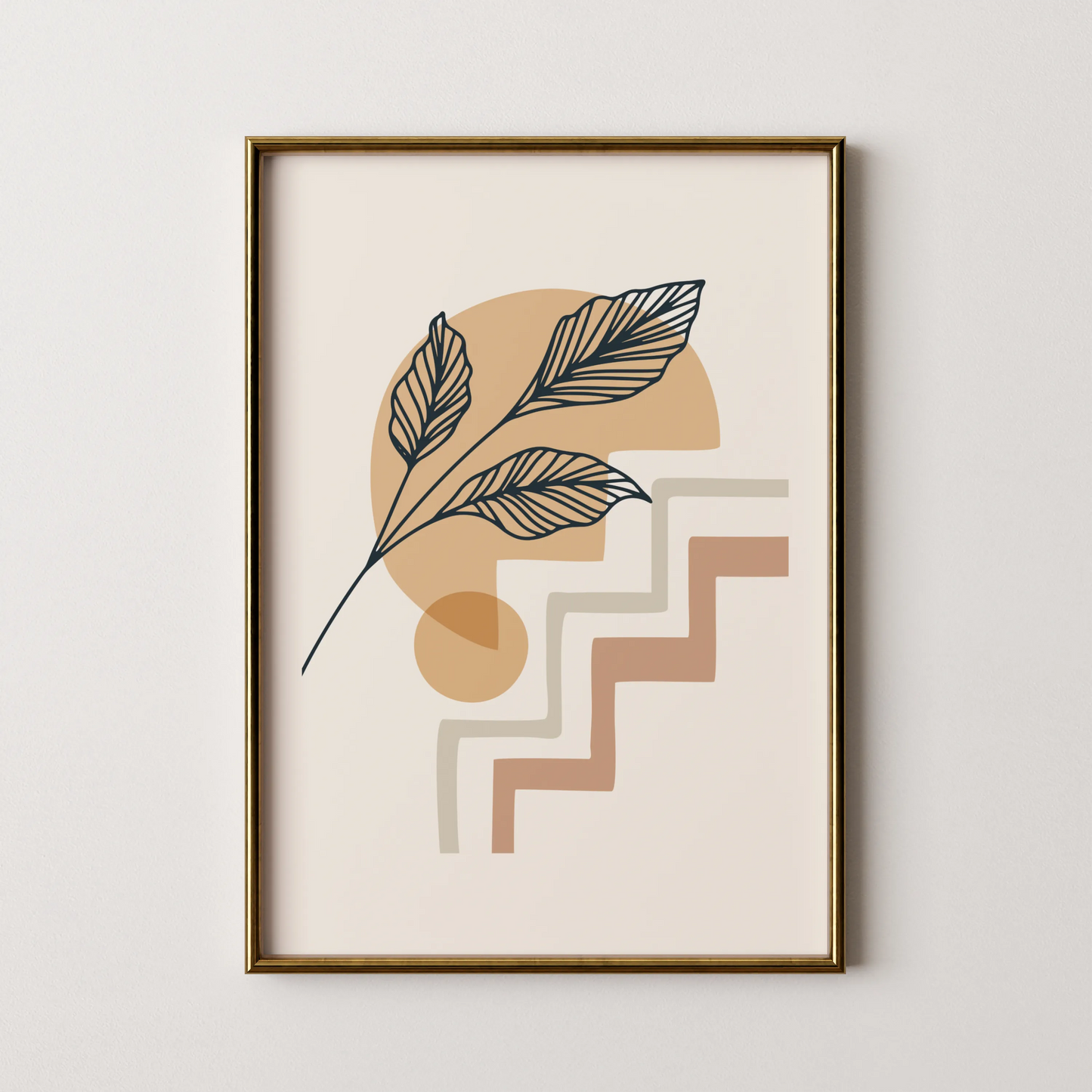 Boheme Leaves IV, Mid Century, Modern Wall Painting