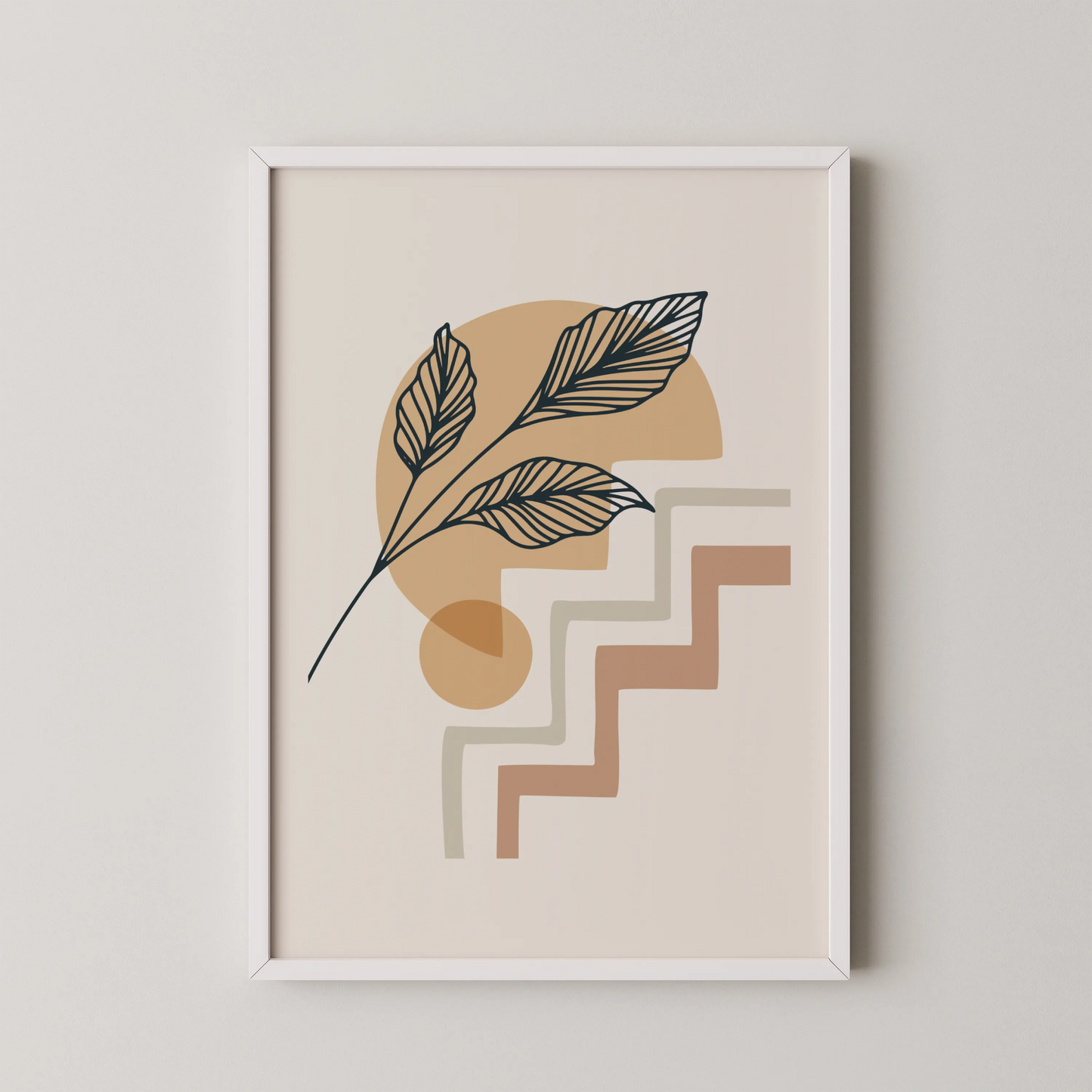 Boheme Leaves IV, Mid Century, Modern Wall Painting