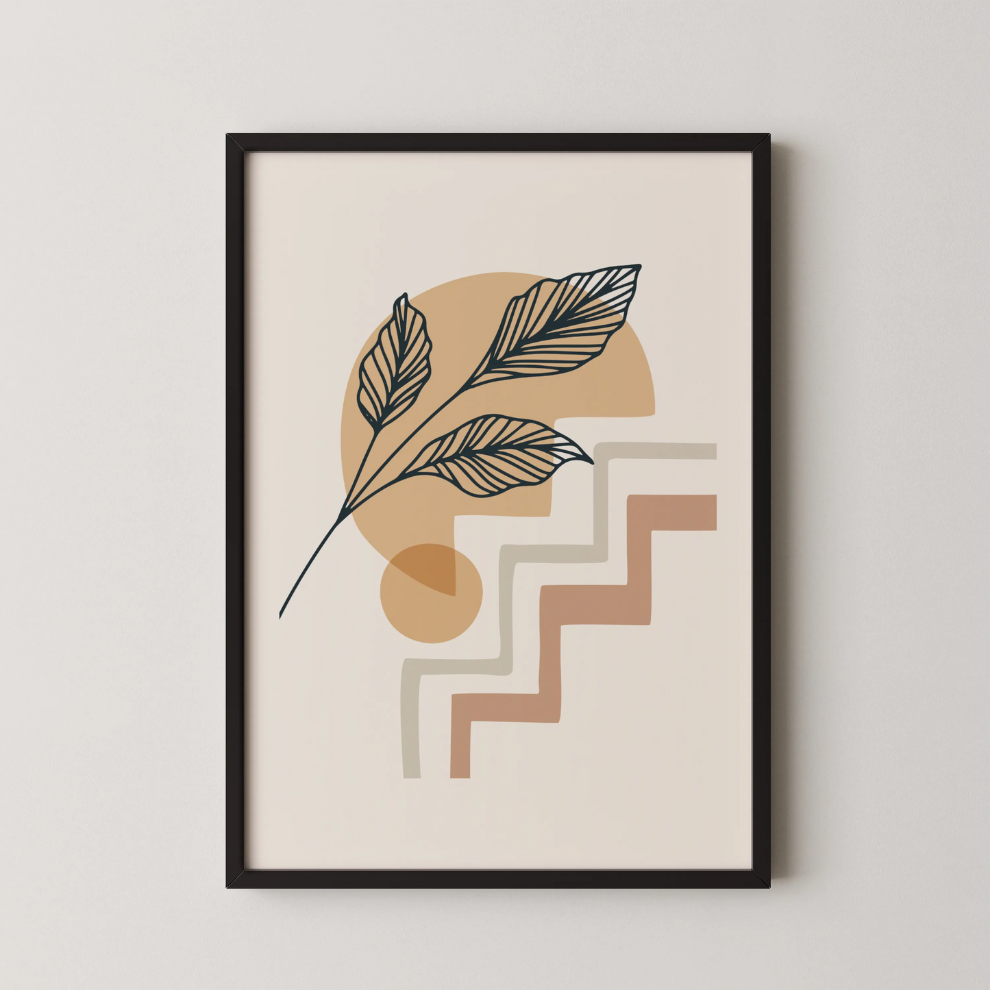 Boheme Leaves IV, Mid Century, Modern Wall Painting