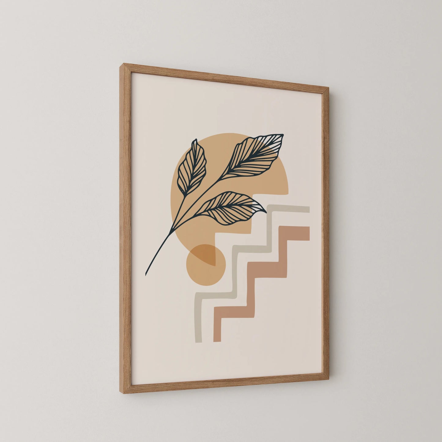Boheme Leaves IV, Mid Century, Modern Wall Painting