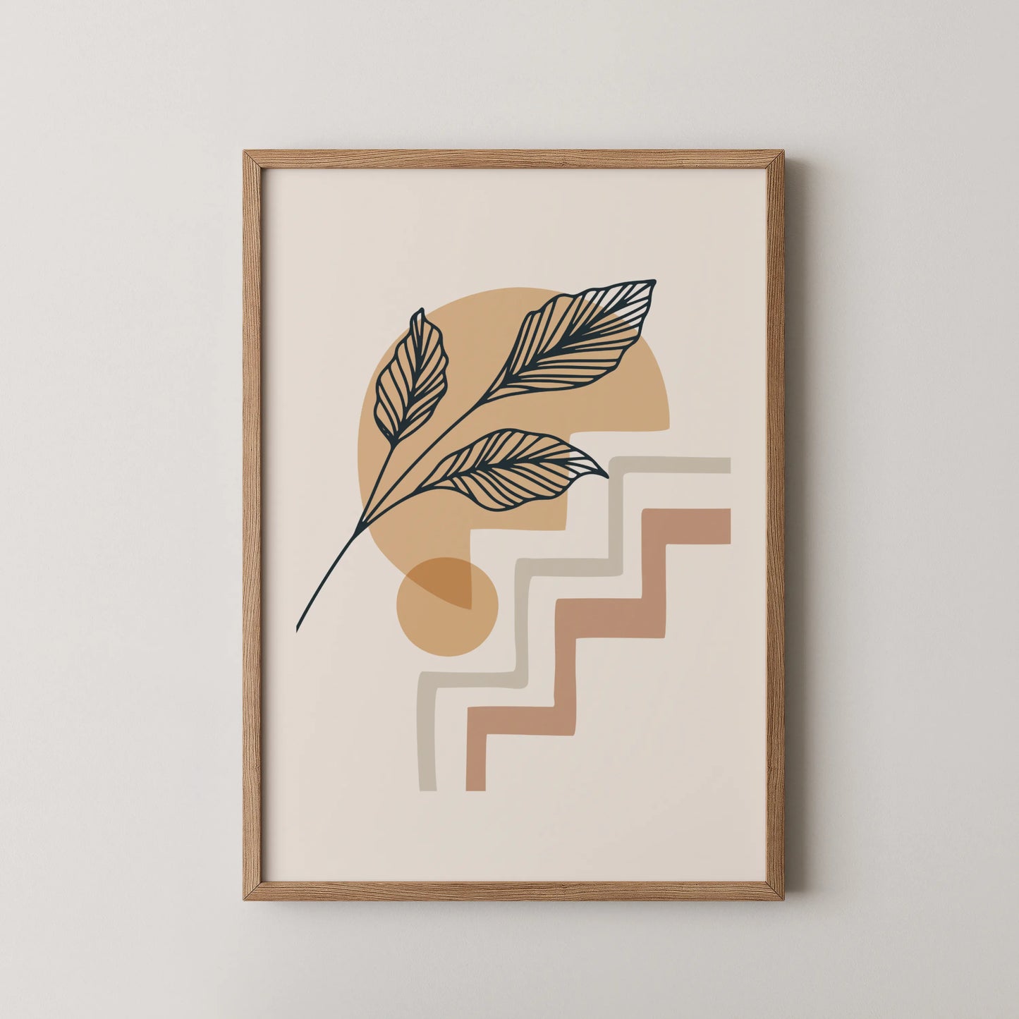 Boheme Leaves IV, Mid Century, Modern Wall Painting