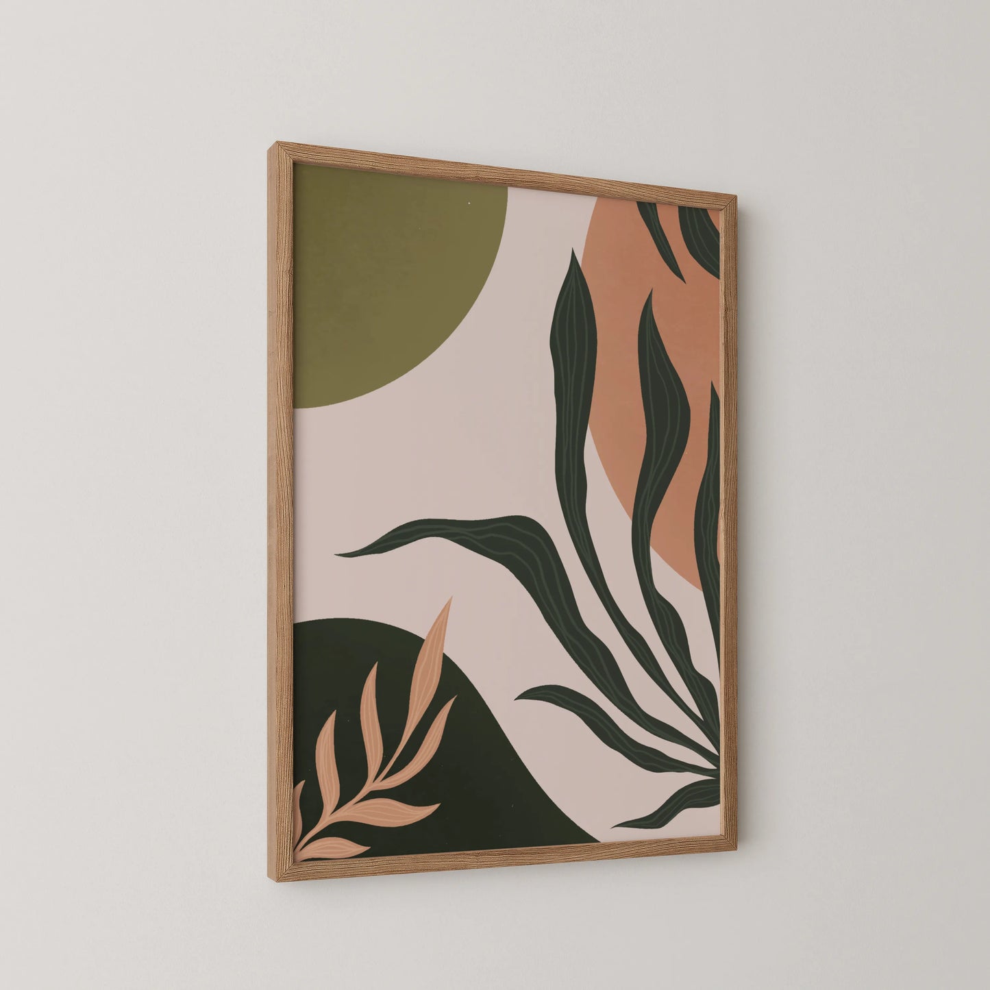 Boheme Leaves I, Mid Century, Modern Wall Painting
