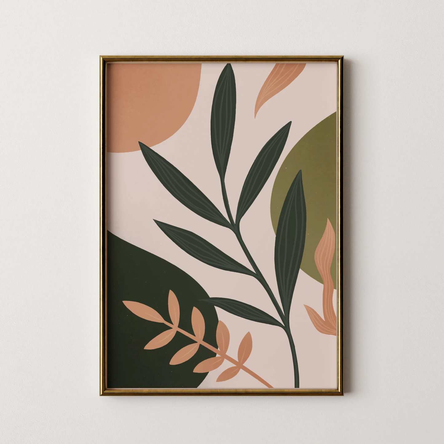 Boheme Leaves, Mid Century, Modern Wall Painting
