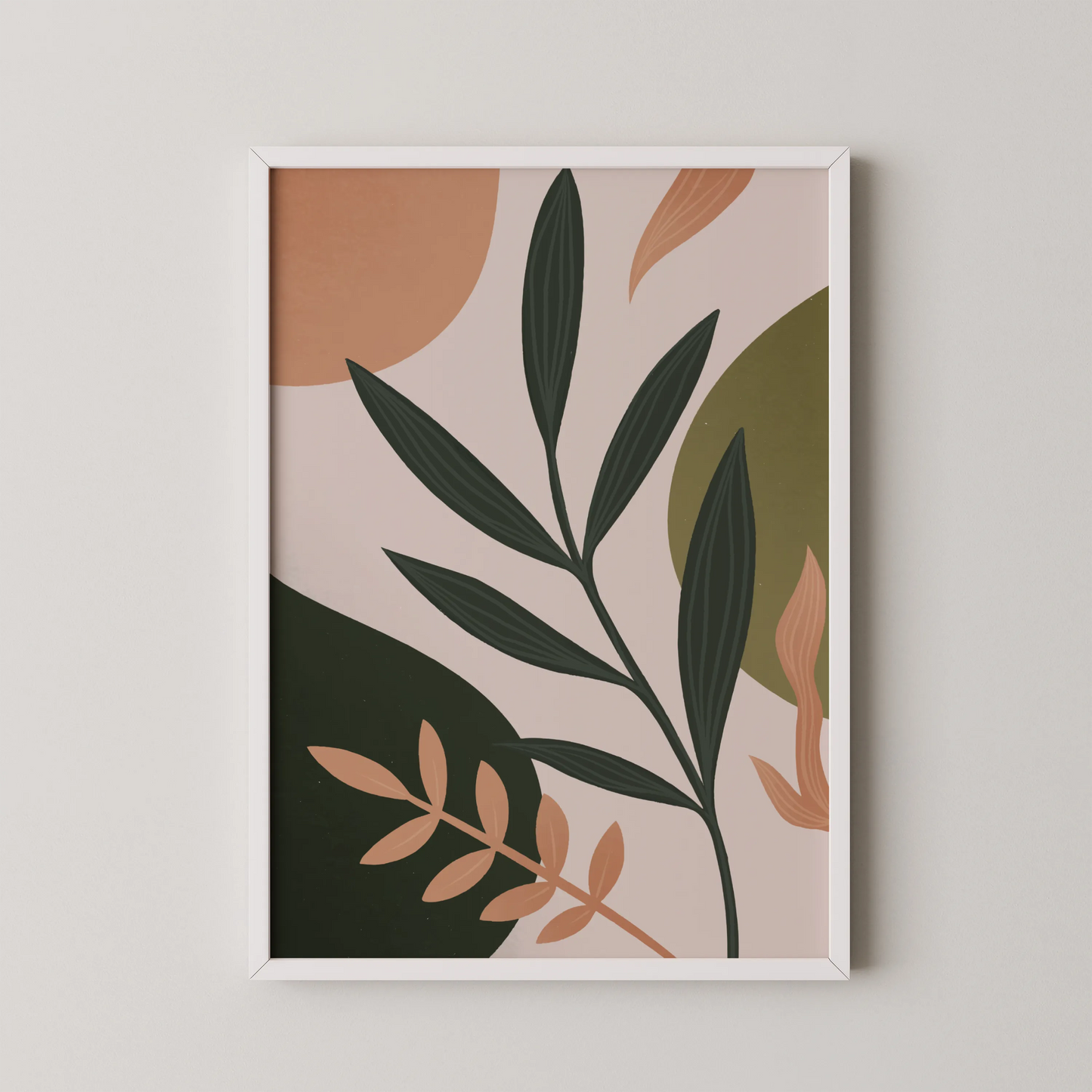 Boheme Leaves, Mid Century, Modern Wall Painting
