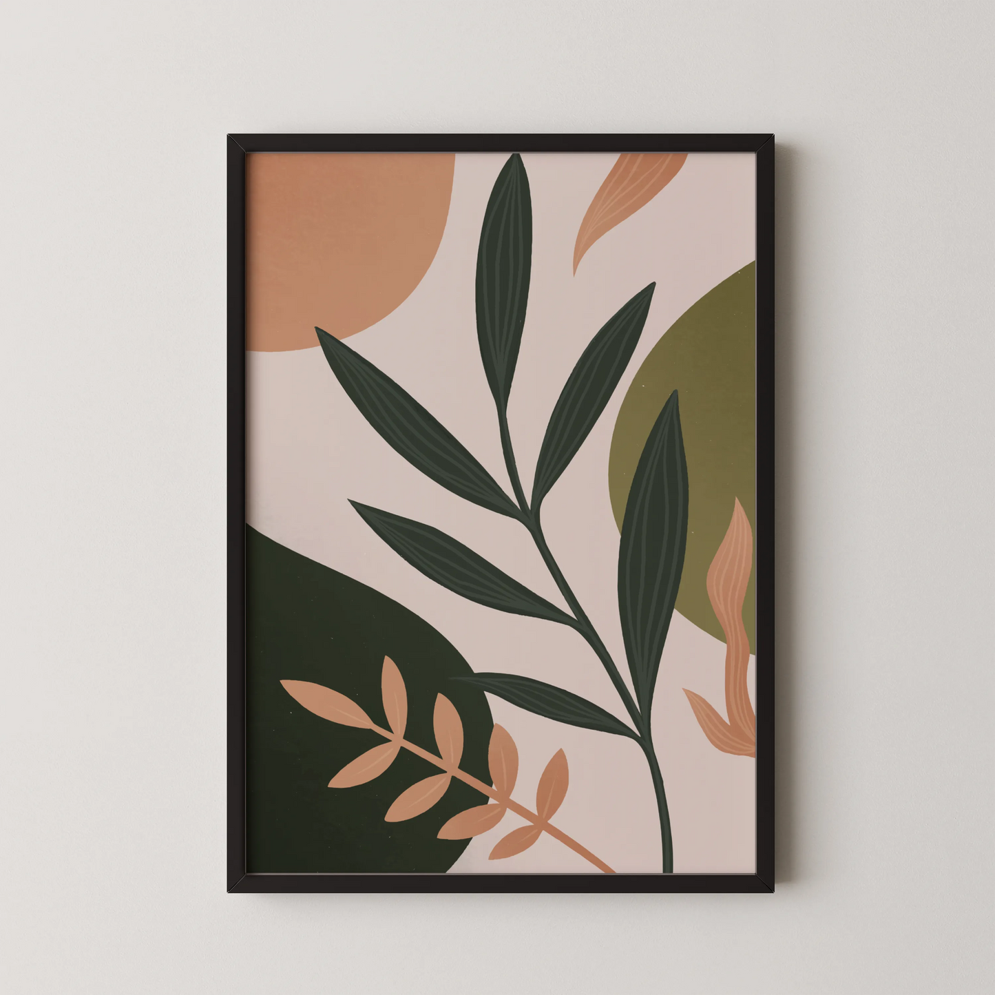 Boheme Leaves, Mid Century, Modern Wall Painting