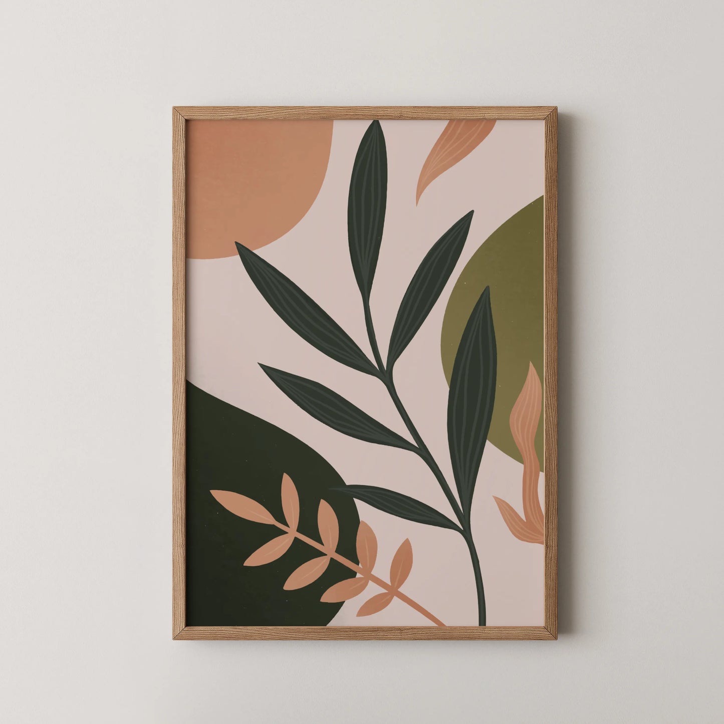Boheme Leaves, Mid Century, Modern Wall Painting
