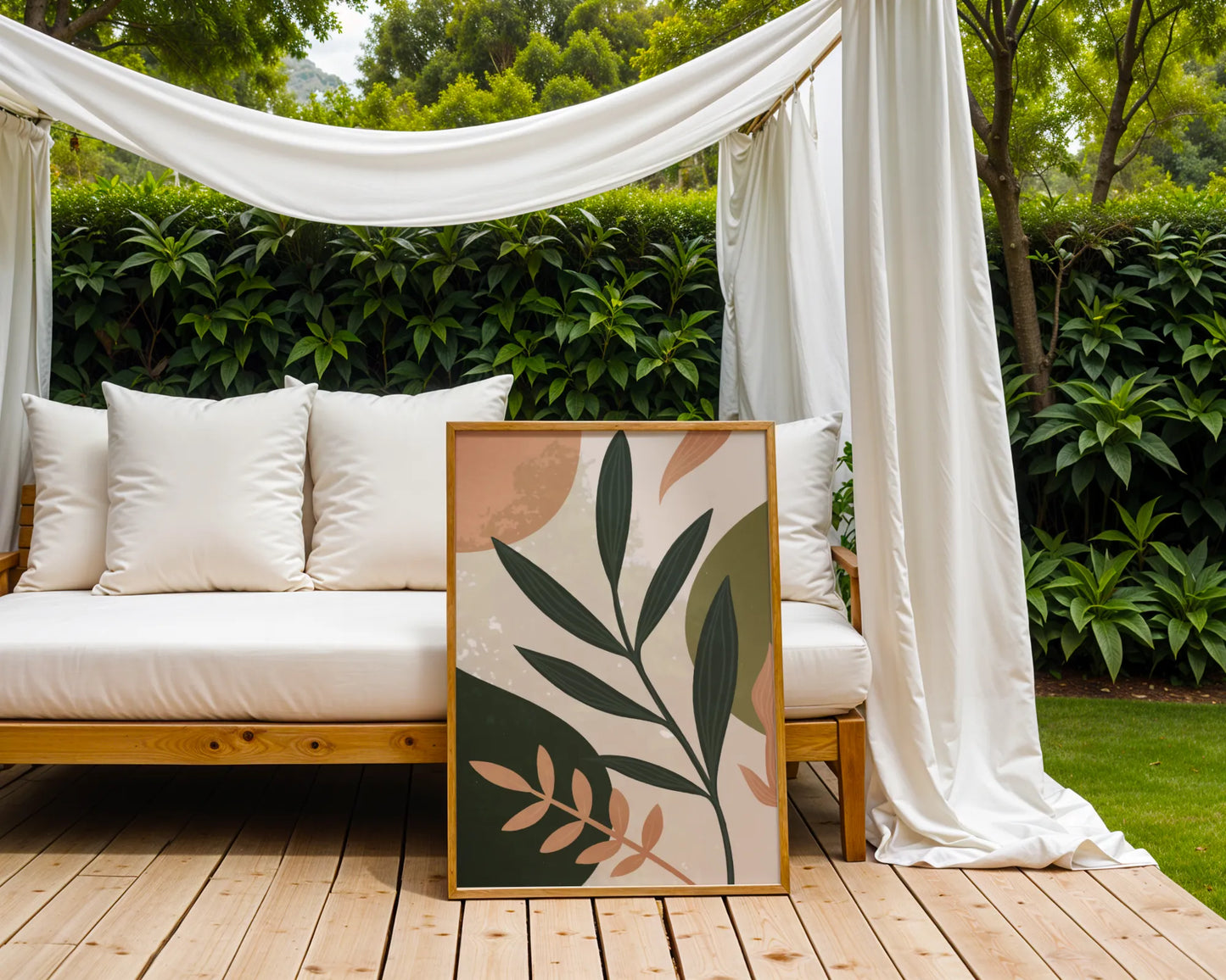 Boheme Leaves, Mid Century, Modern Wall Painting