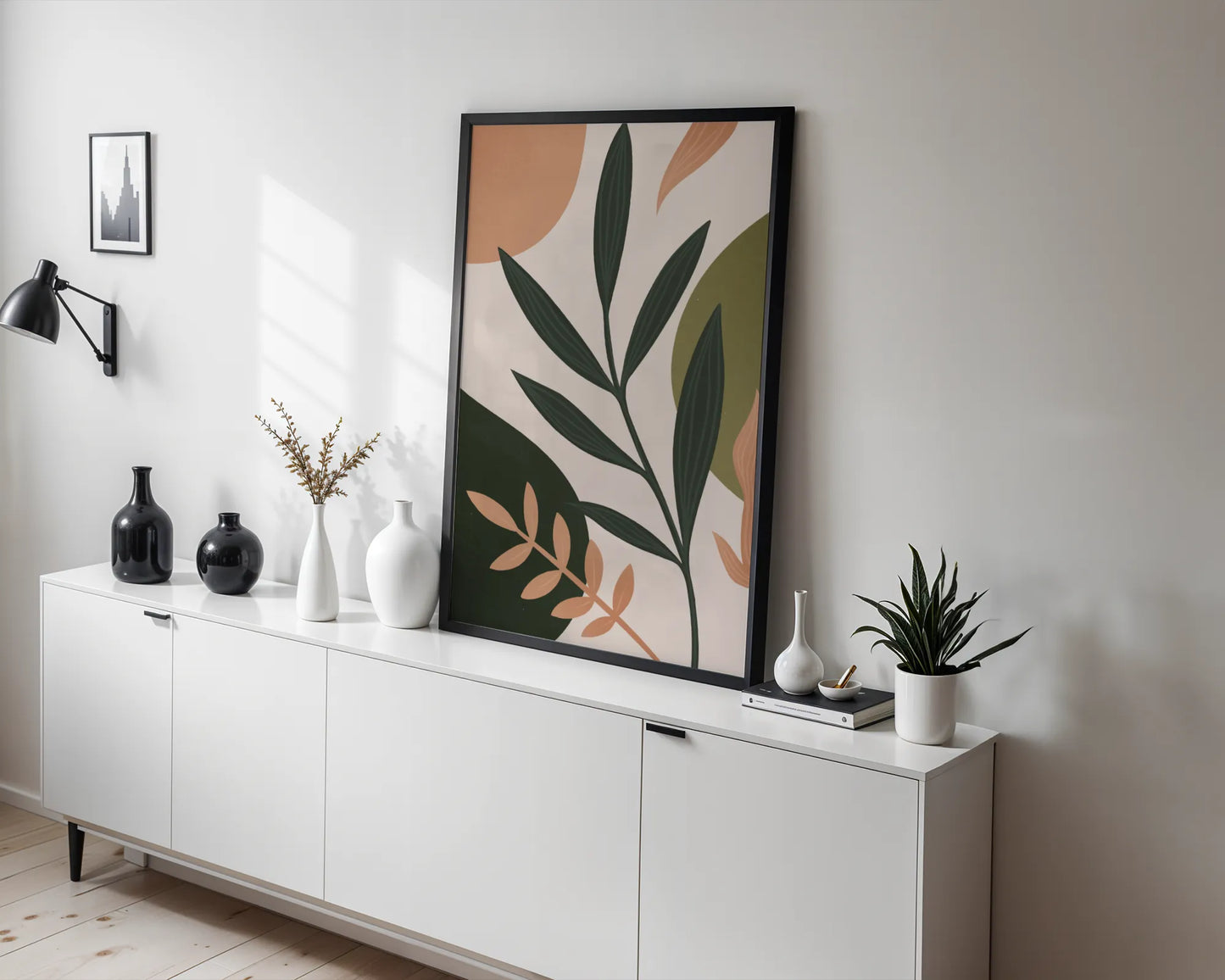 Boheme Leaves, Mid Century, Modern Wall Painting