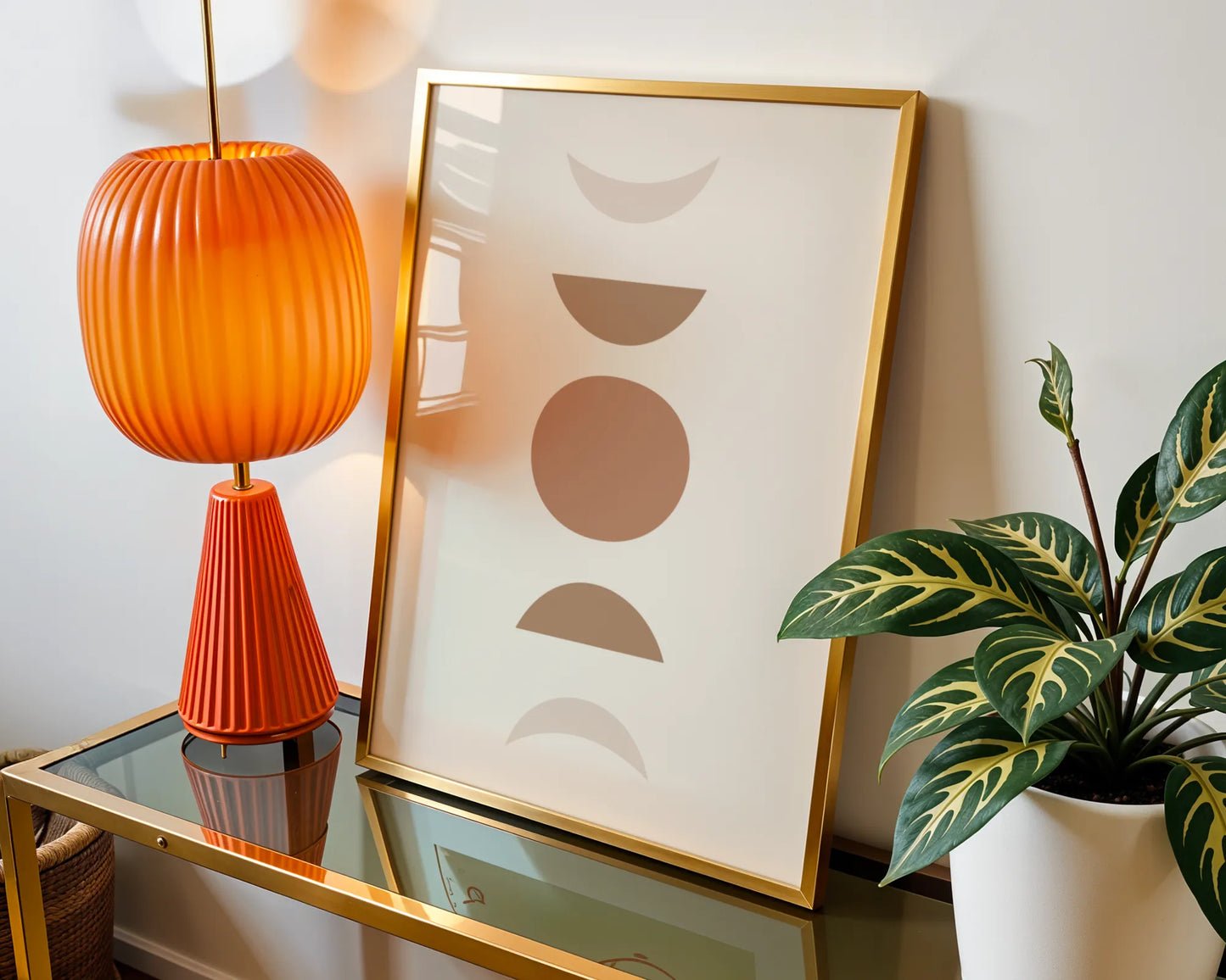 Boheme Moon, Mid Century Modern, Wall Painting