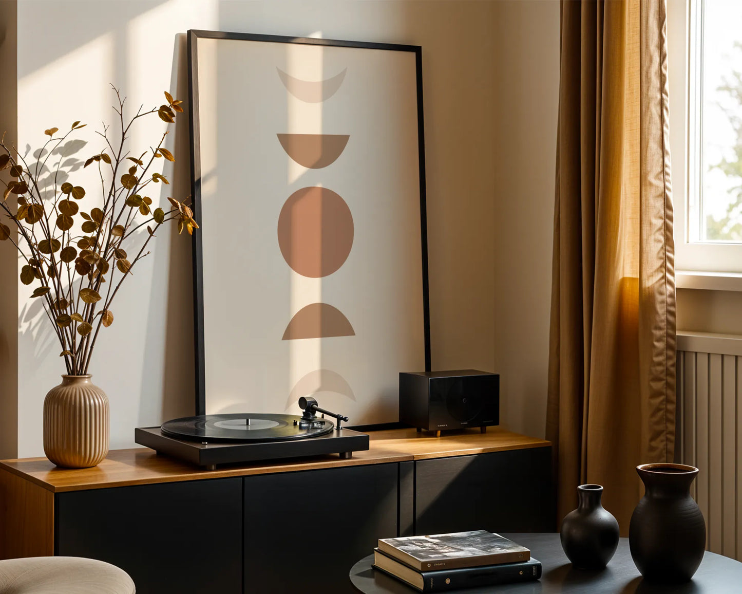 Boheme Moon, Mid Century Modern, Wall Painting