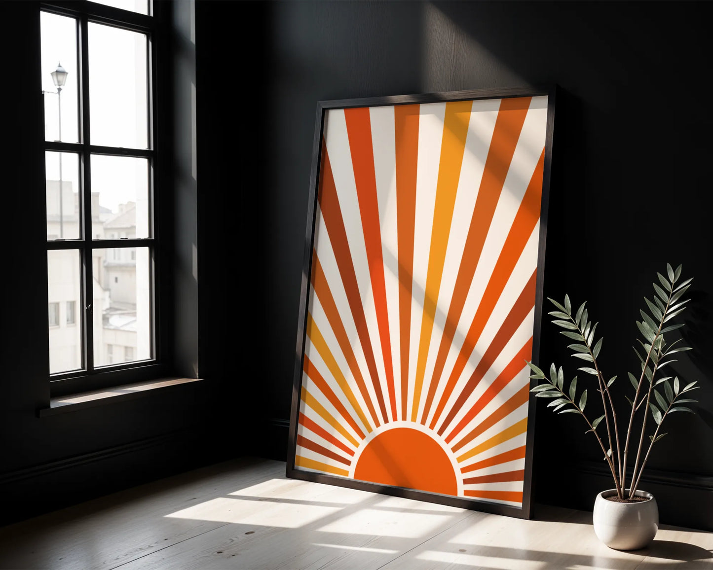 Boheme Sun I, Mid Century Modern, Wall Painting