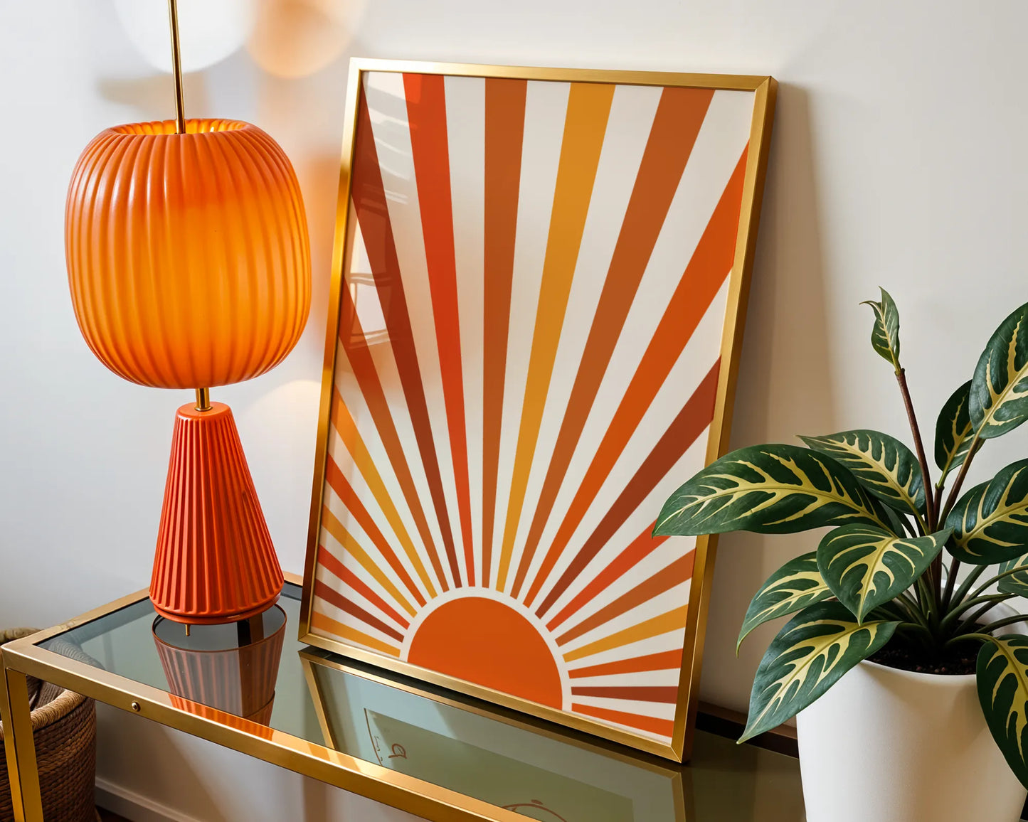 Boheme Sun I, Mid Century Modern, Wall Painting